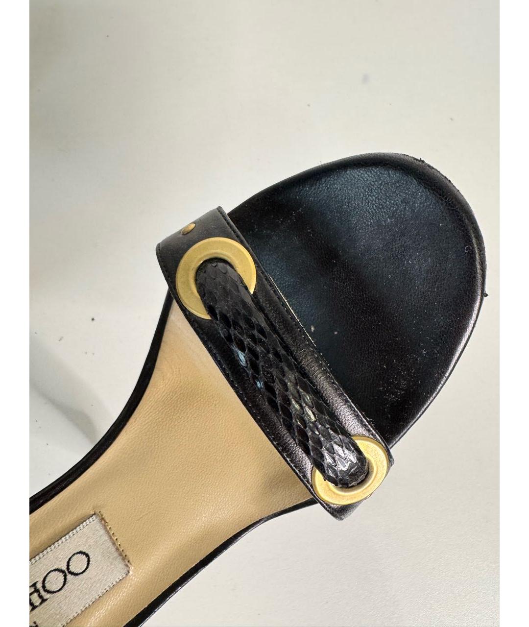 JIMMY CHOO Черные кожаные босоножки, фото 5