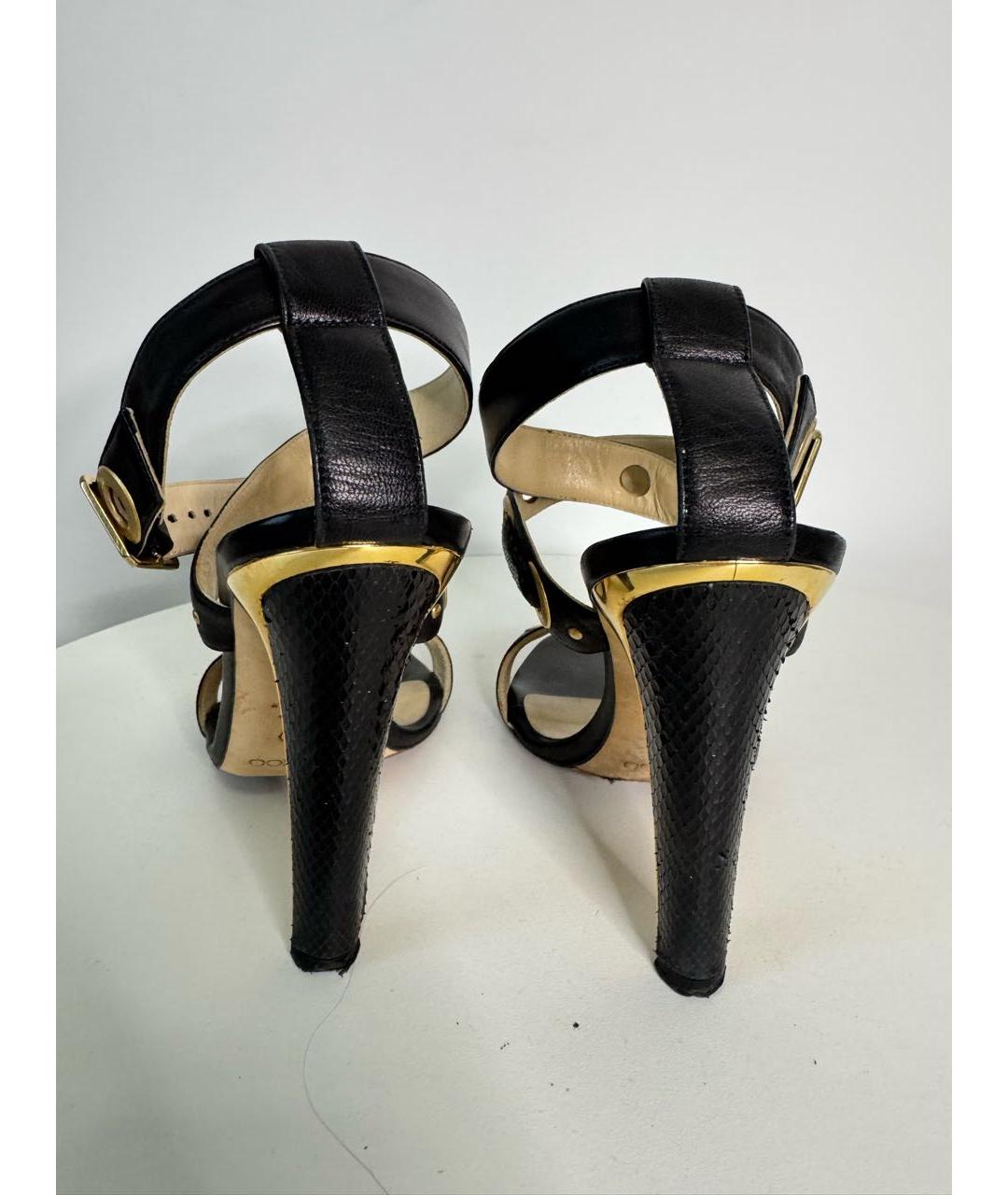 JIMMY CHOO Черные кожаные босоножки, фото 4