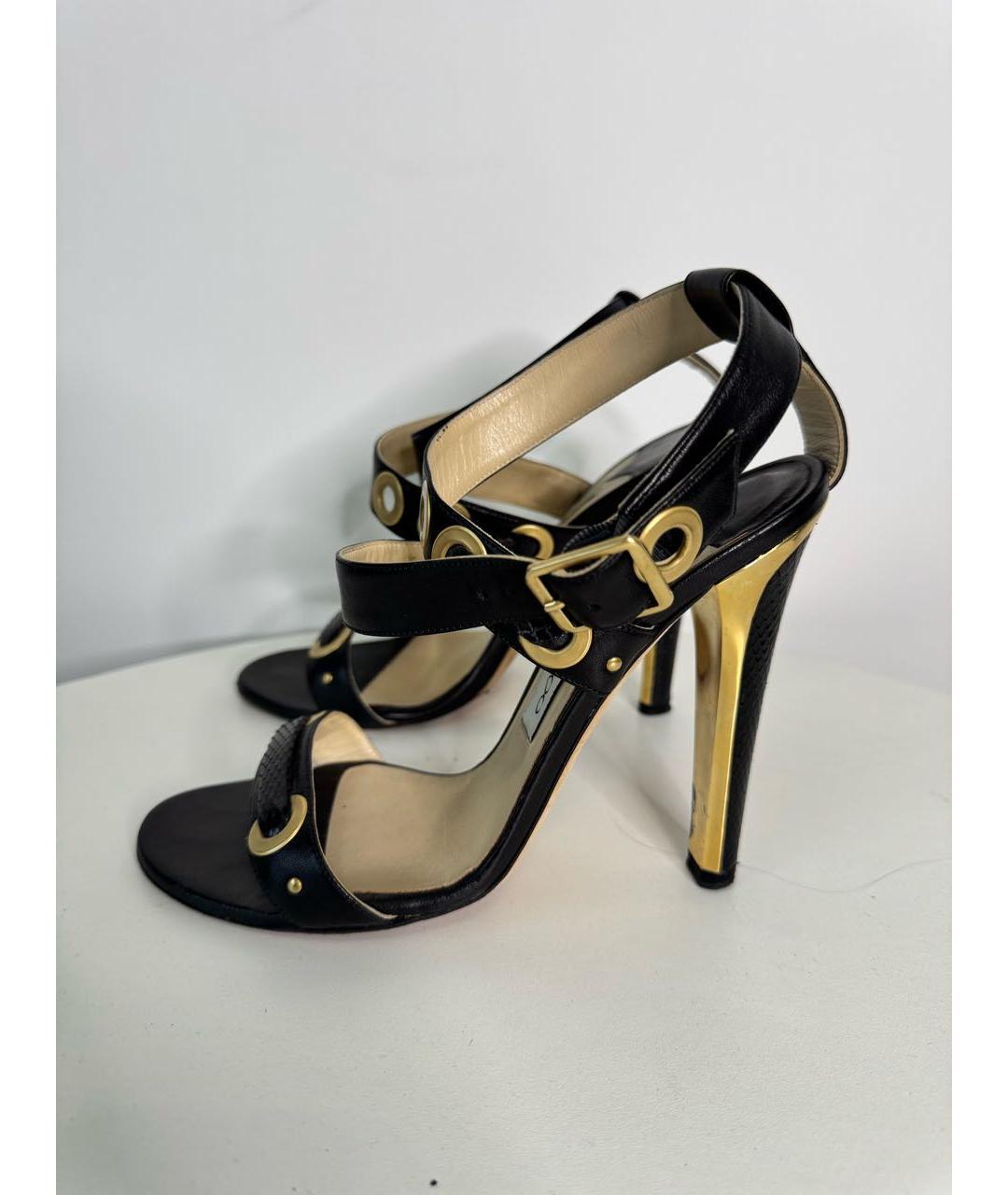 JIMMY CHOO Черные кожаные босоножки, фото 8