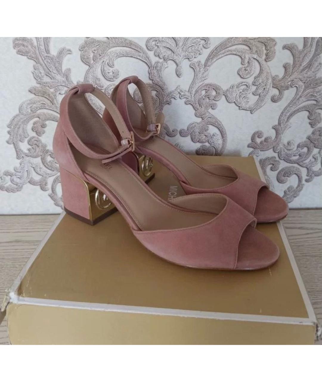 MICHAEL KORS Розовые замшевые босоножки, фото 8