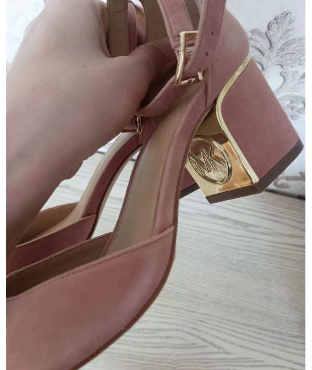 MICHAEL KORS Розовые замшевые босоножки, фото 6