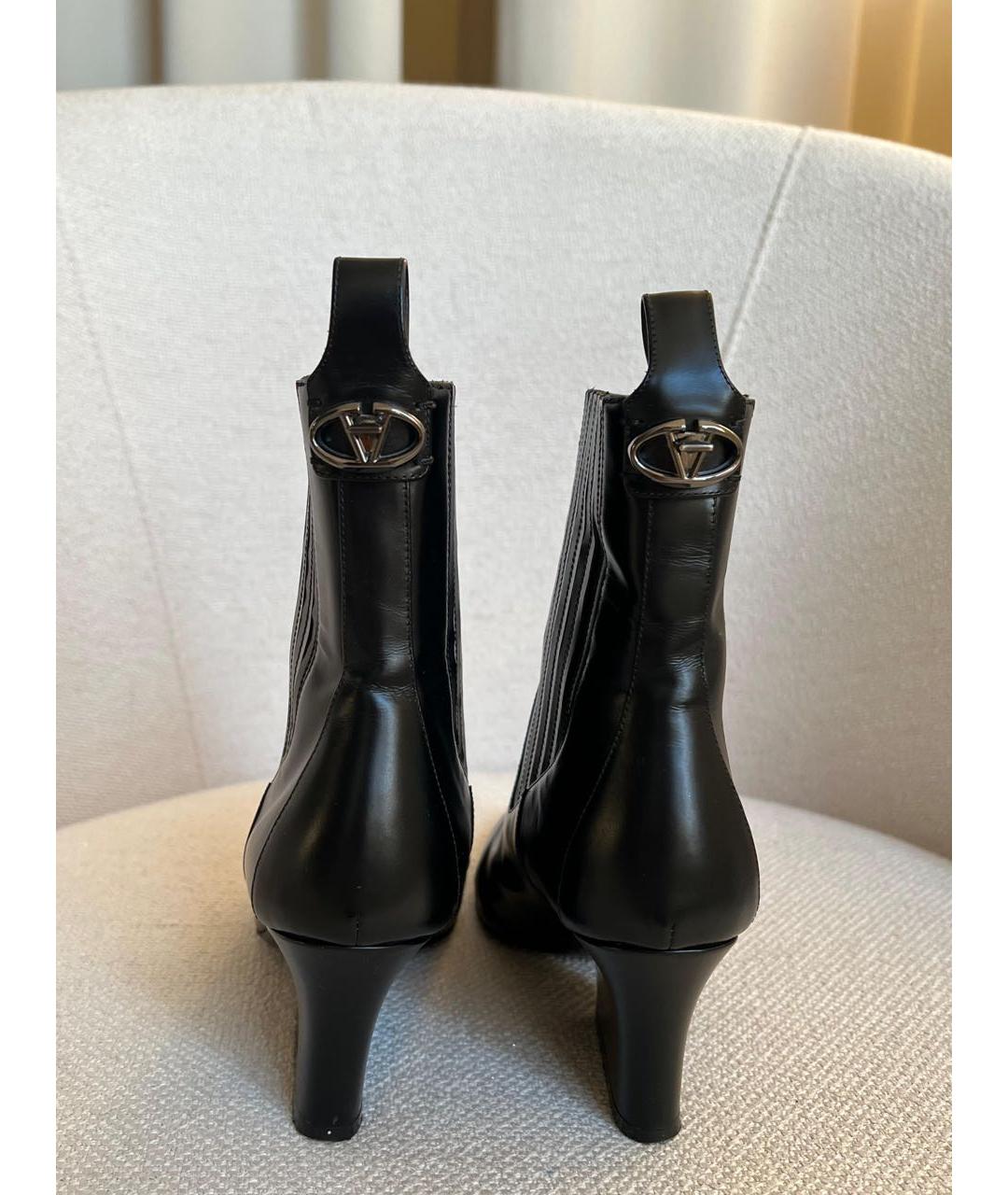 VALENTINO Черные кожаные ботильоны, фото 4