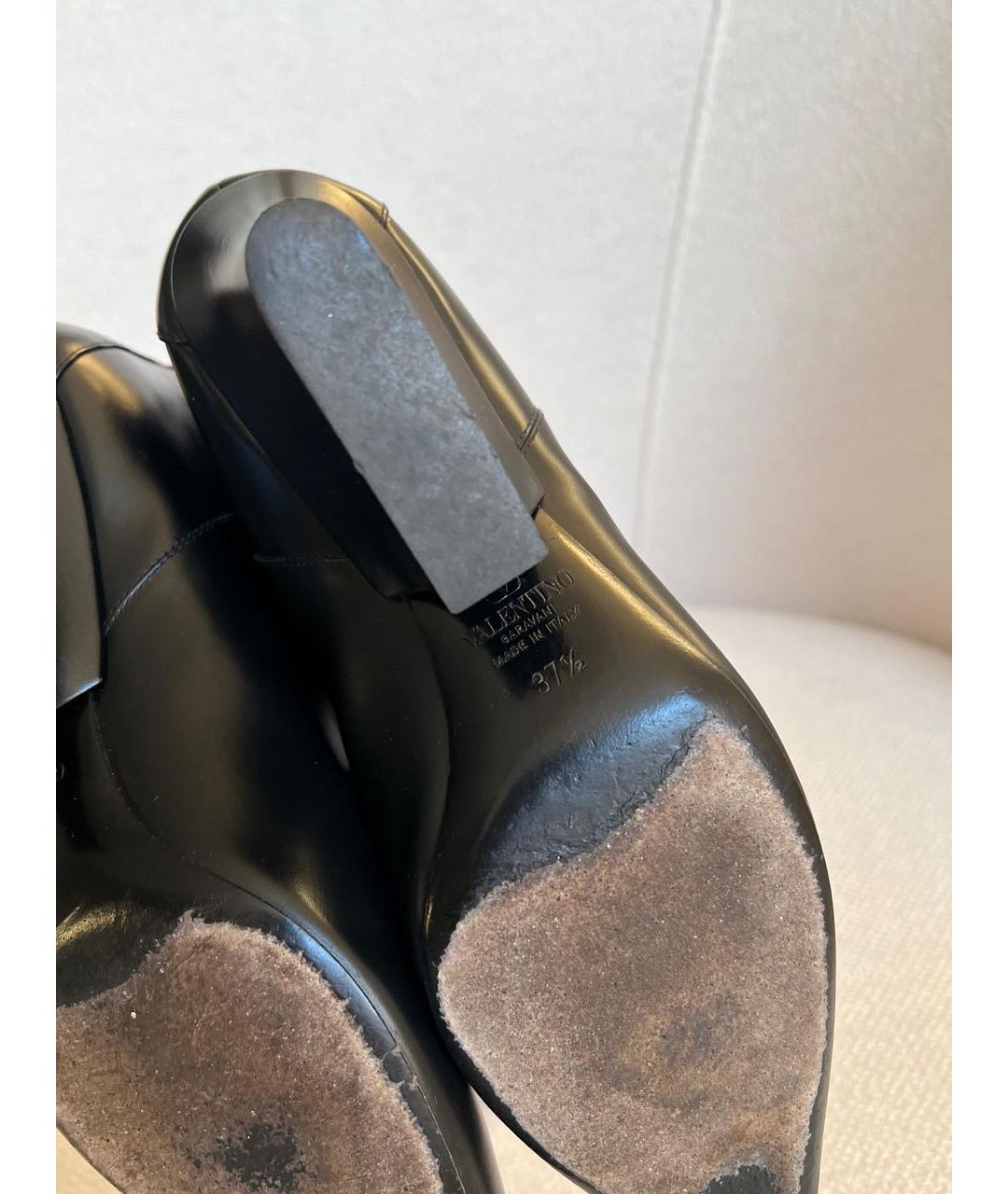 VALENTINO Черные кожаные ботильоны, фото 6