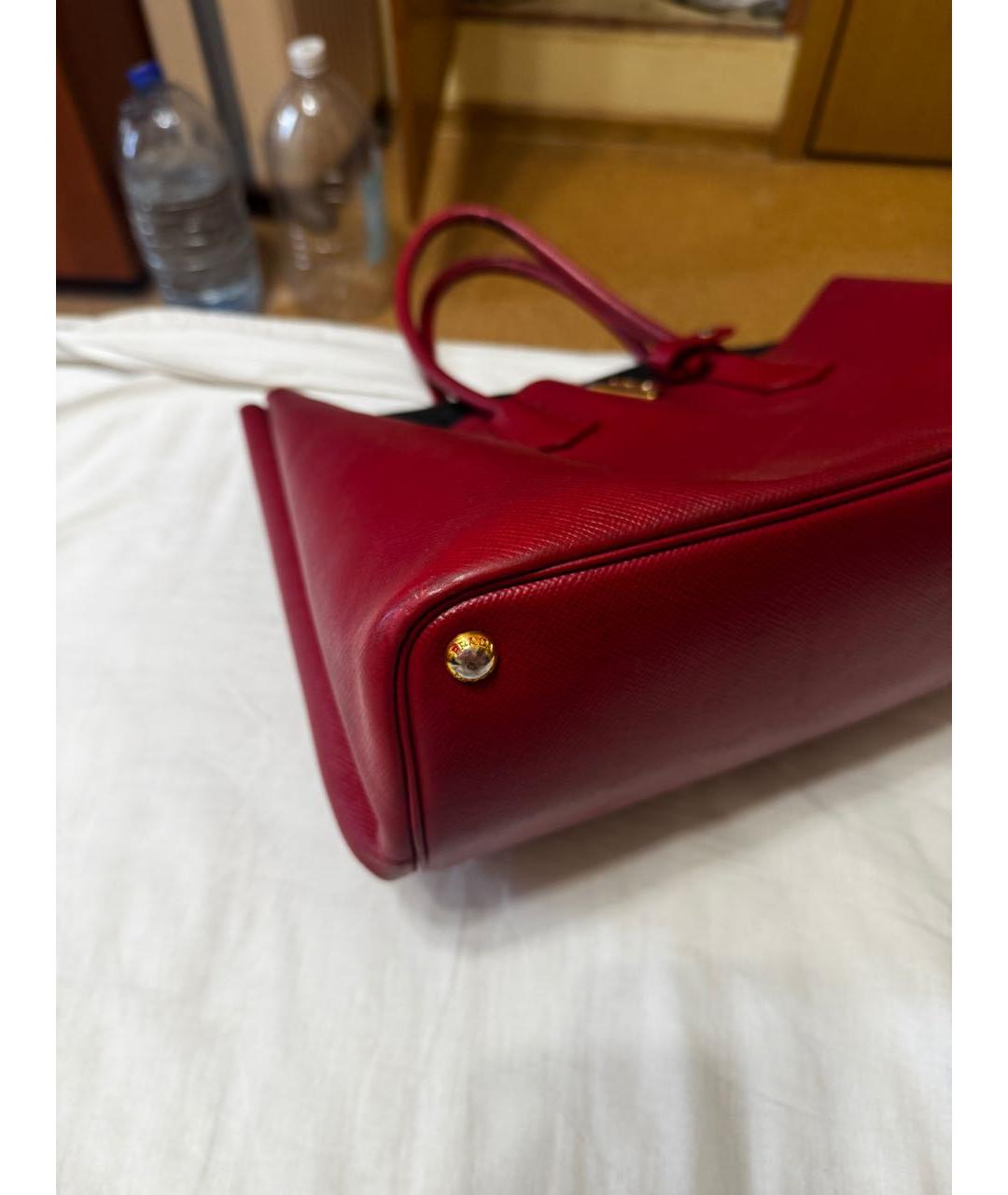 PRADA Красная кожаная сумка тоут, фото 8