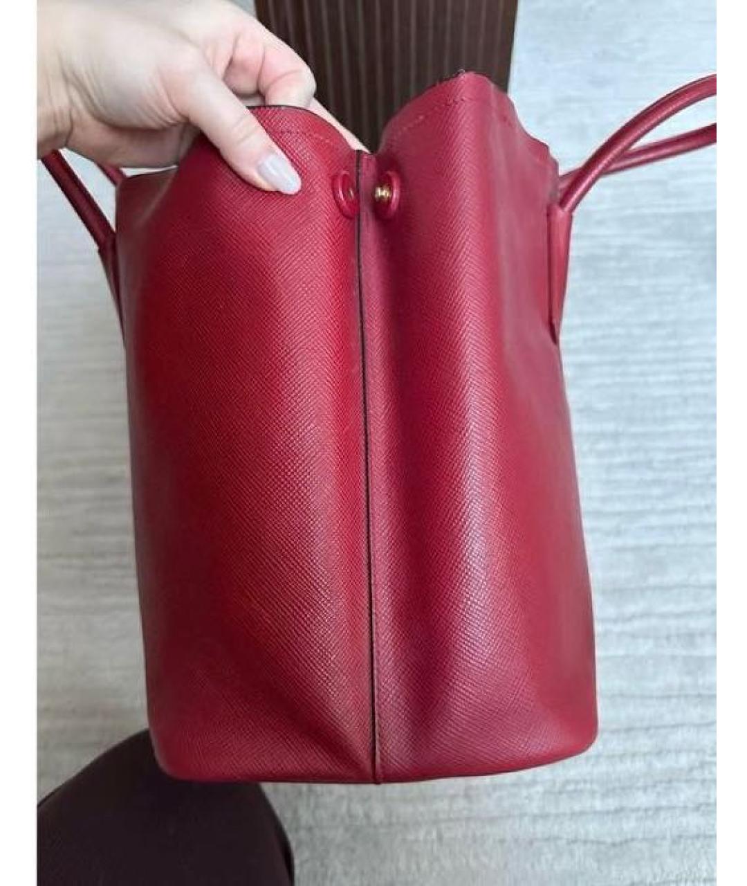 PRADA Красная кожаная сумка тоут, фото 2