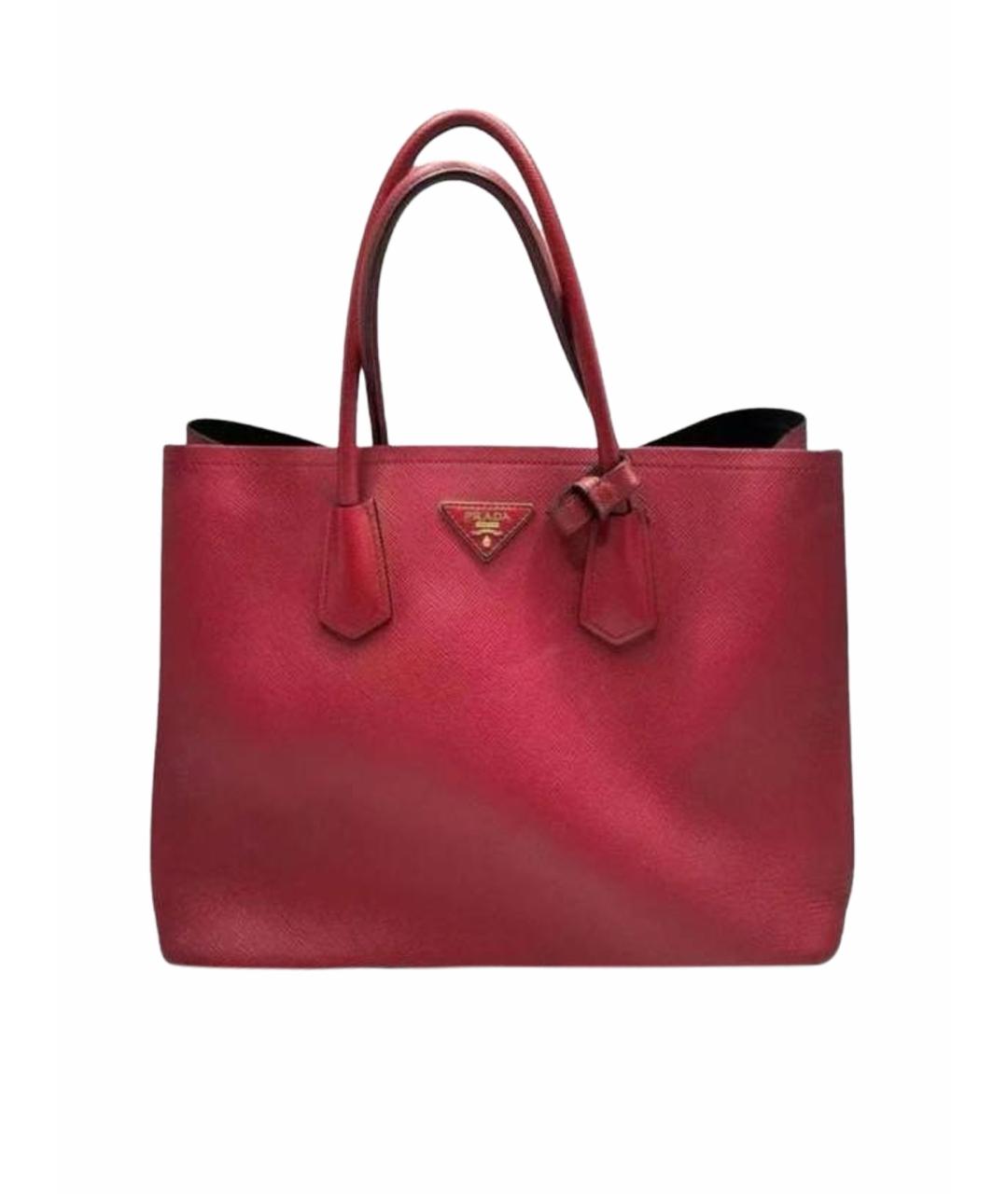 PRADA Красная кожаная сумка тоут, фото 1