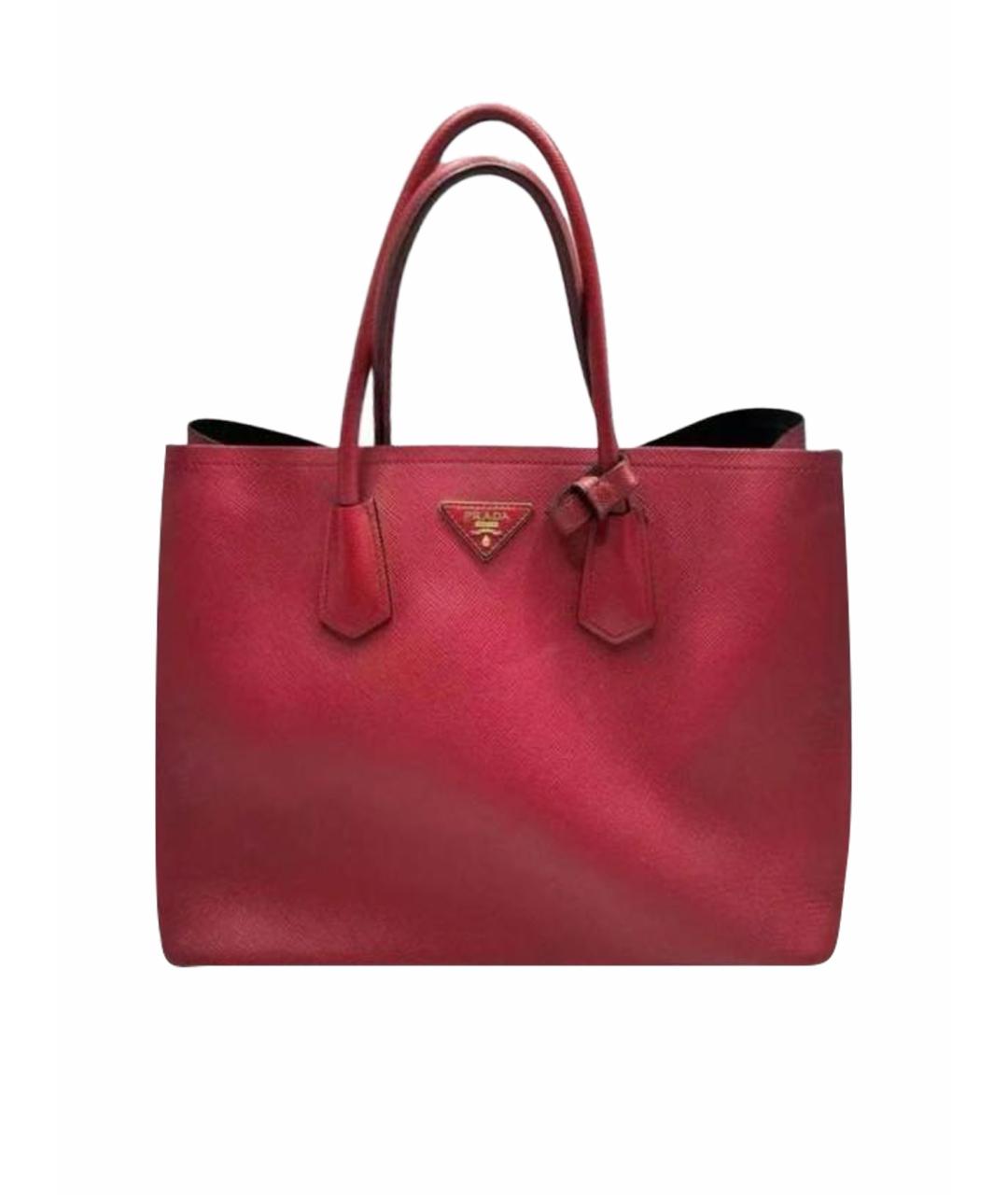 PRADA Красная кожаная сумка тоут, фото 9