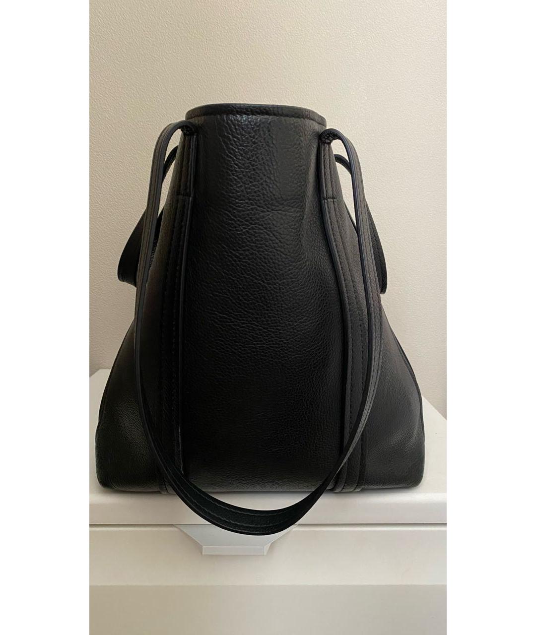 BALENCIAGA Черная кожаная сумка тоут, фото 2