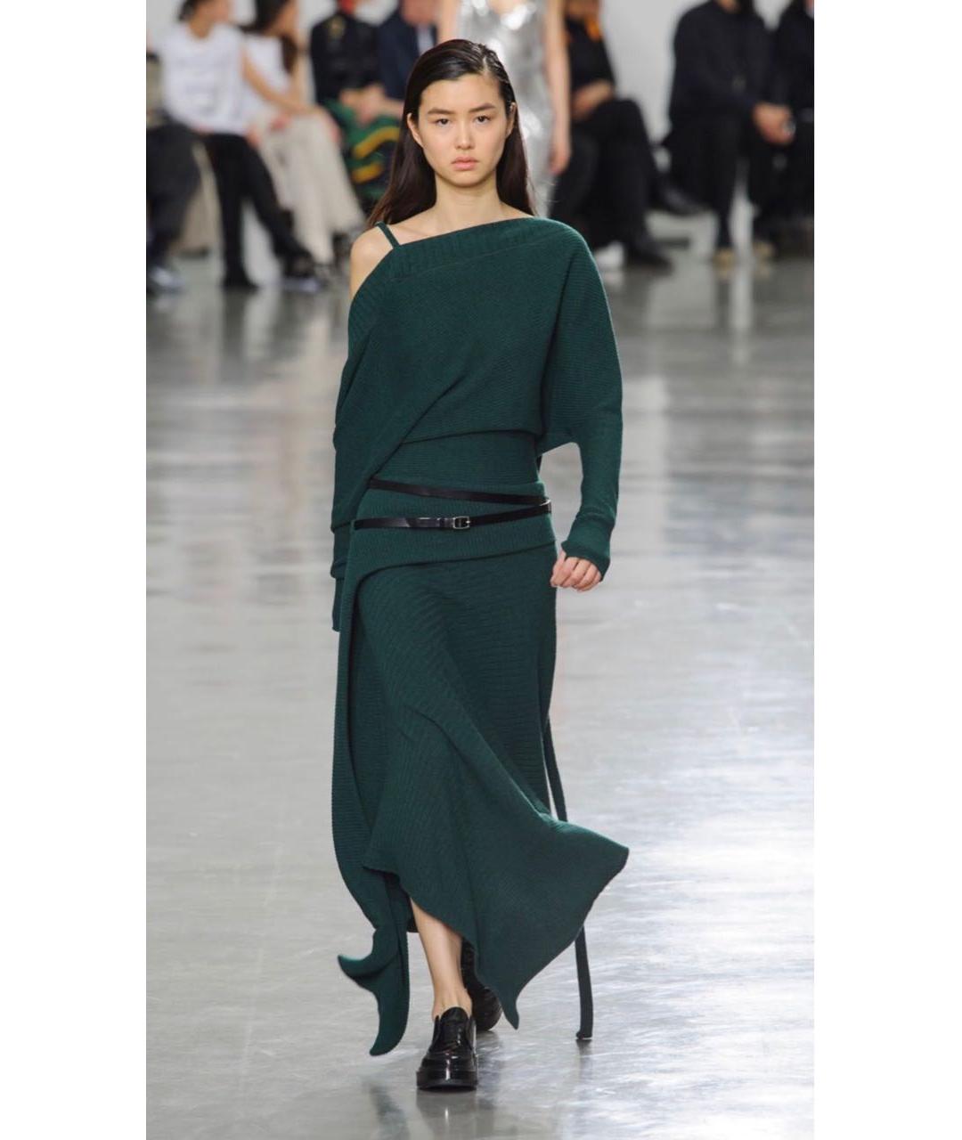PACO RABANNE Зеленые шерстяное платье, фото 5