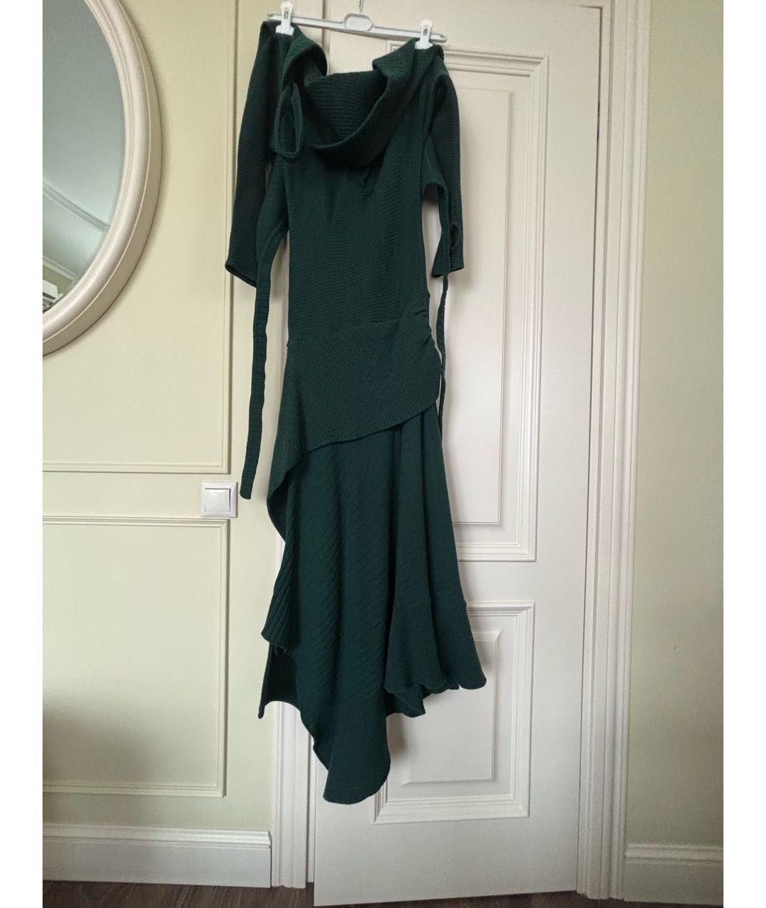 PACO RABANNE Зеленые шерстяное платье, фото 9