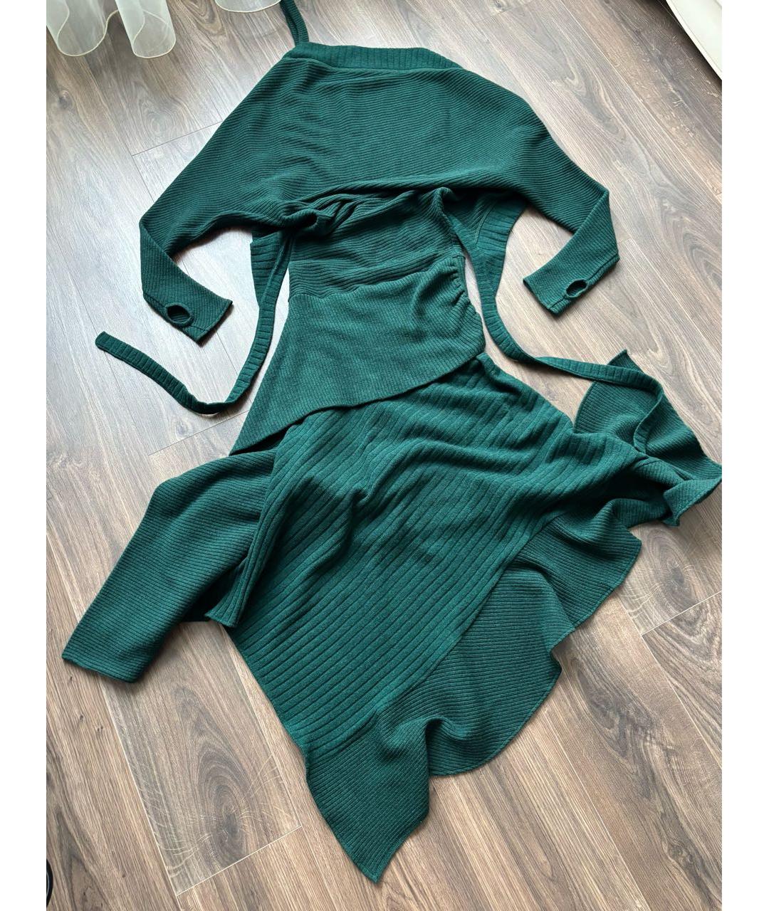 PACO RABANNE Зеленые шерстяное платье, фото 6