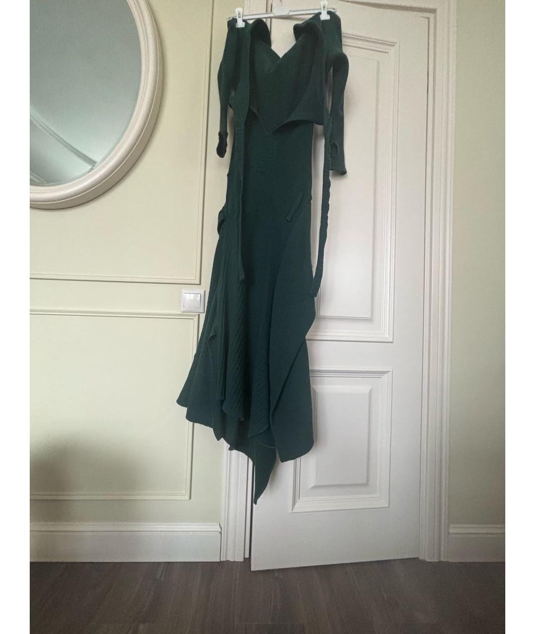 PACO RABANNE Зеленые шерстяное платье, фото 2