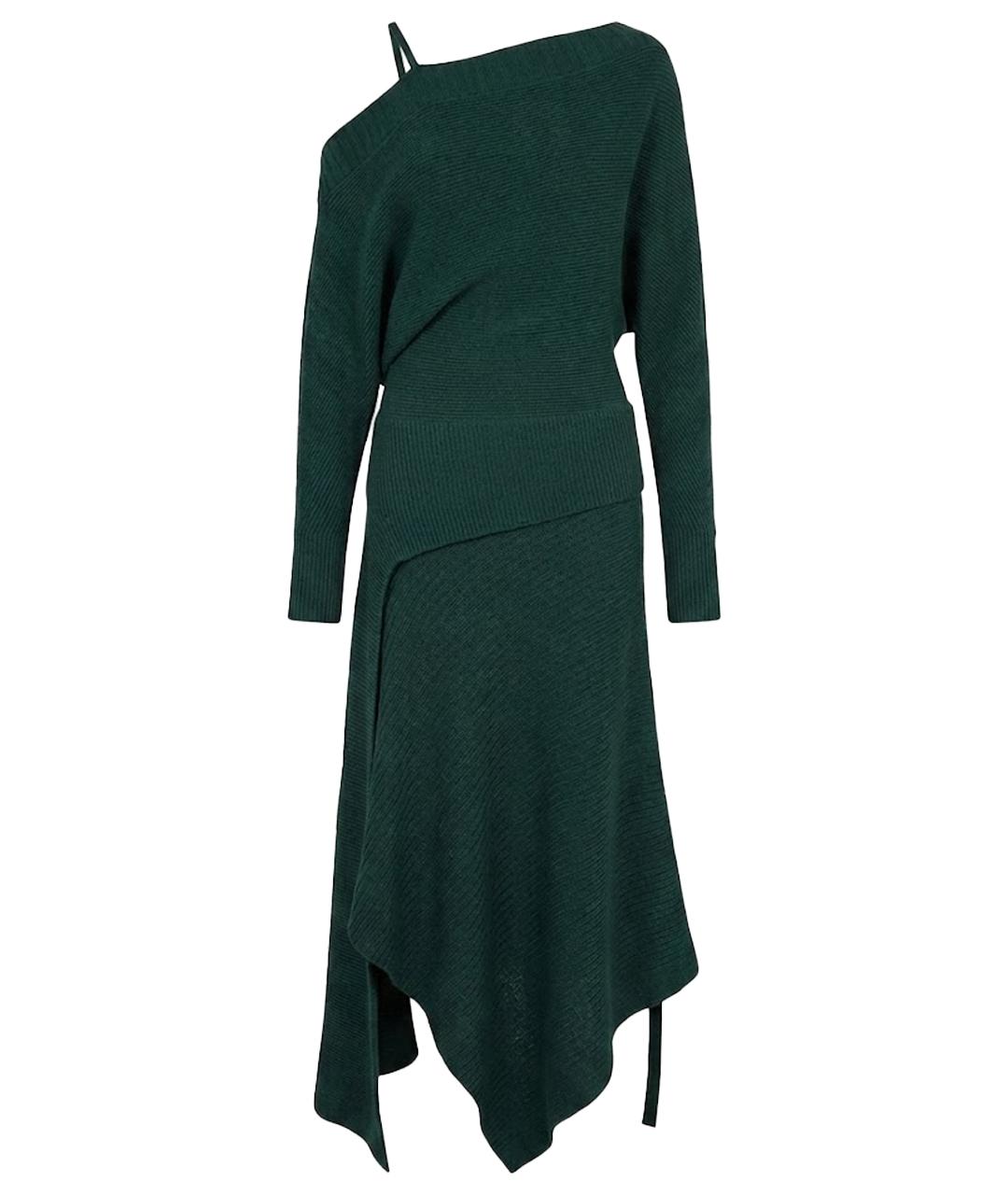 PACO RABANNE Зеленые шерстяное платье, фото 1