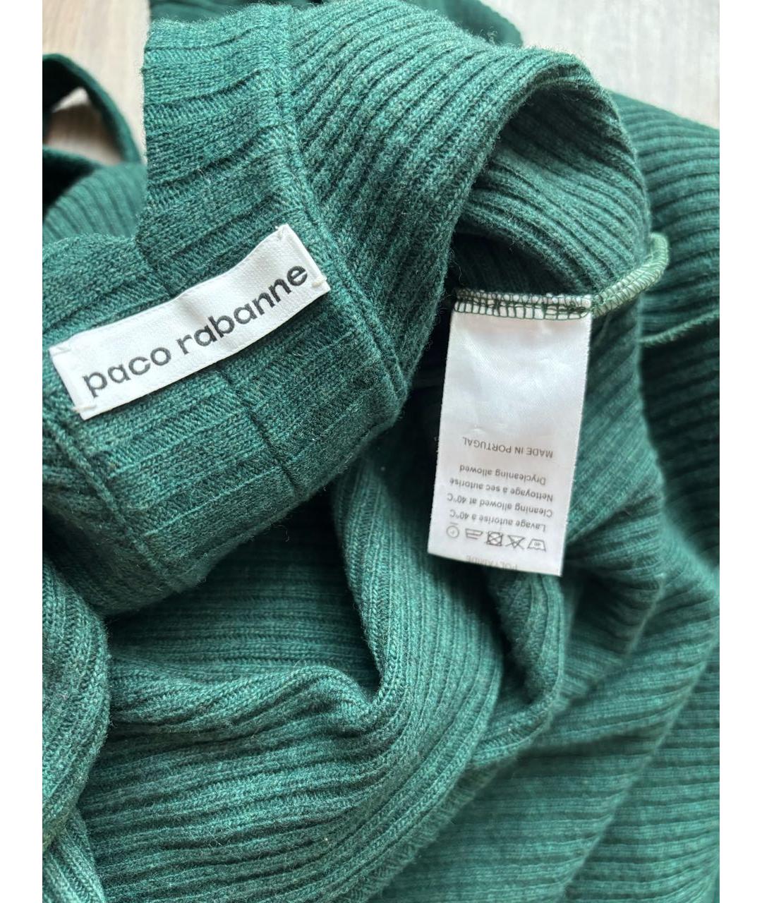 PACO RABANNE Зеленые шерстяное платье, фото 3