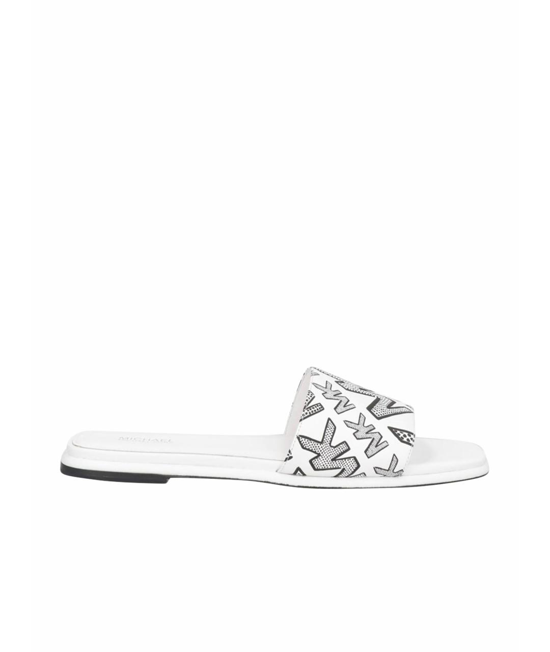 MICHAEL KORS Белые кожаные сабо, фото 1