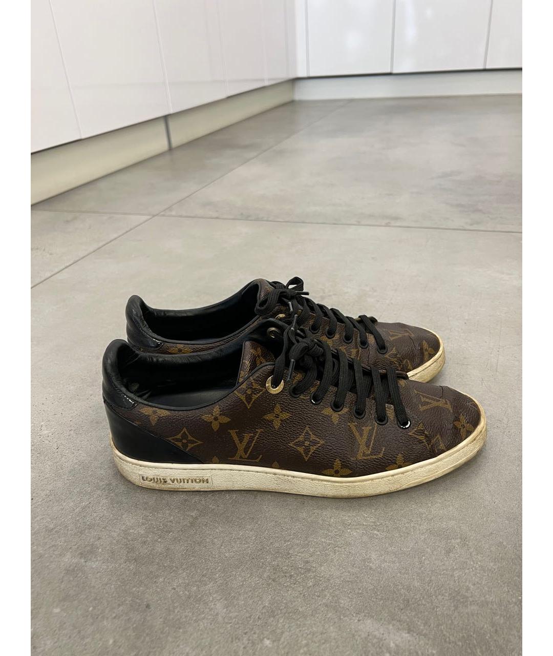 LOUIS VUITTON Коричневые кожаные кеды, фото 5