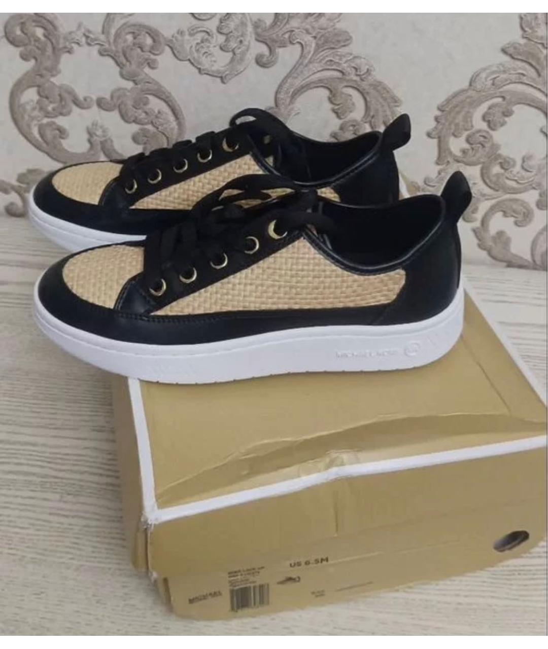 MICHAEL KORS Черные кожаные кеды, фото 5