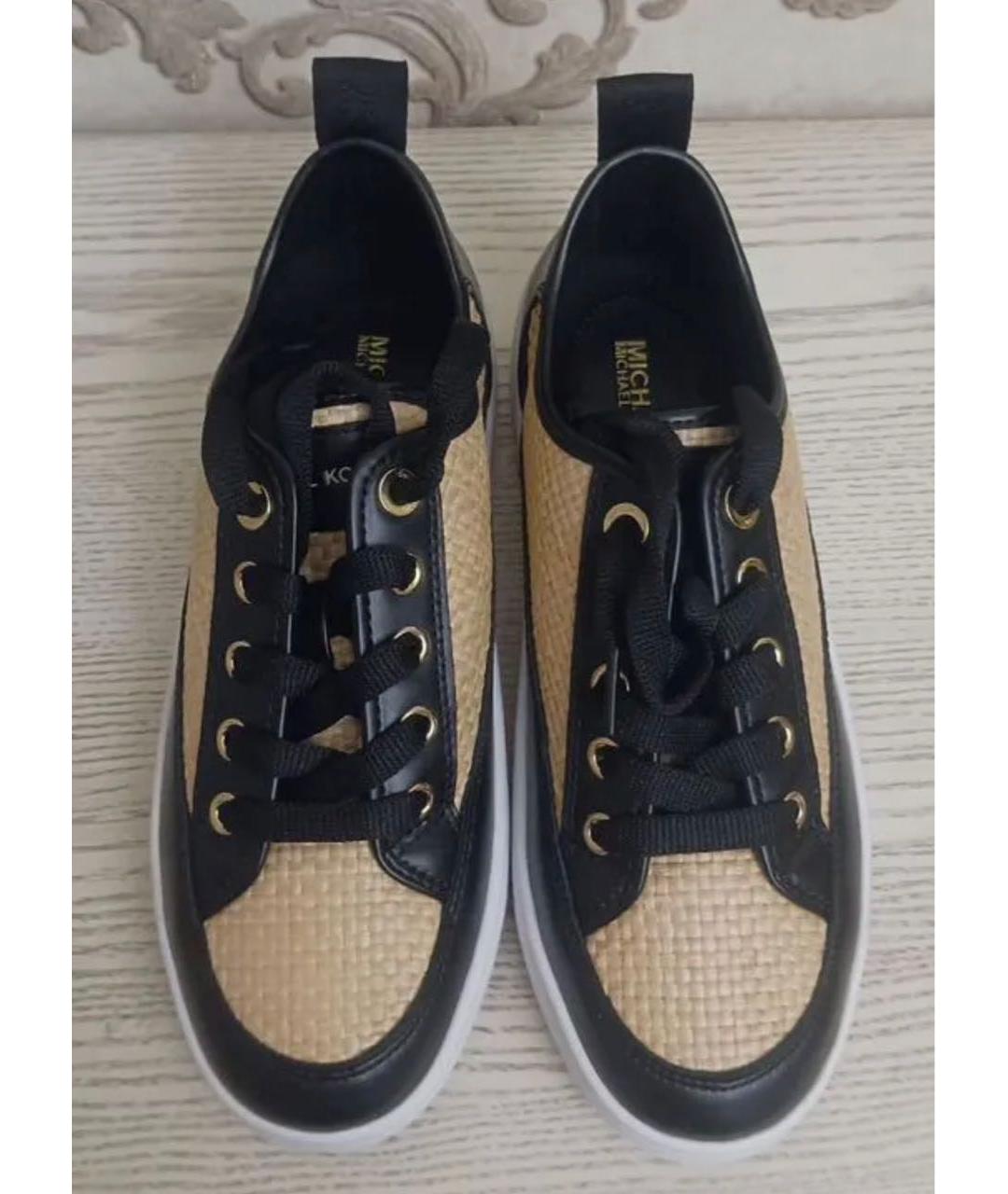 MICHAEL KORS Черные кожаные кеды, фото 2