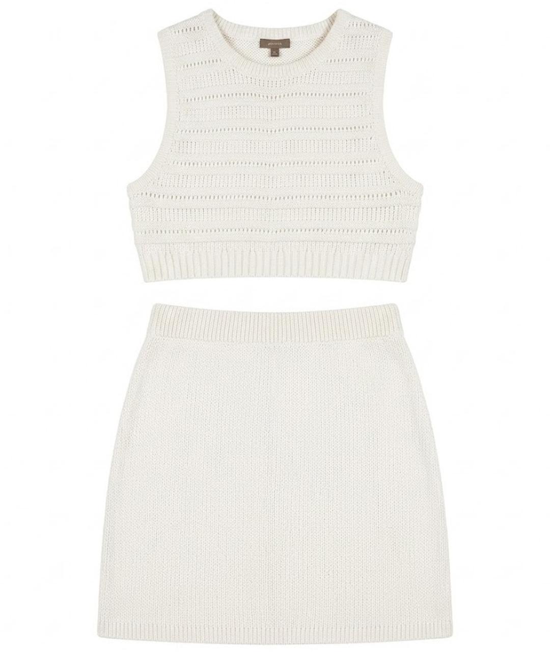 12 STOREEZ Белый хлопковый костюм с юбками, фото 1