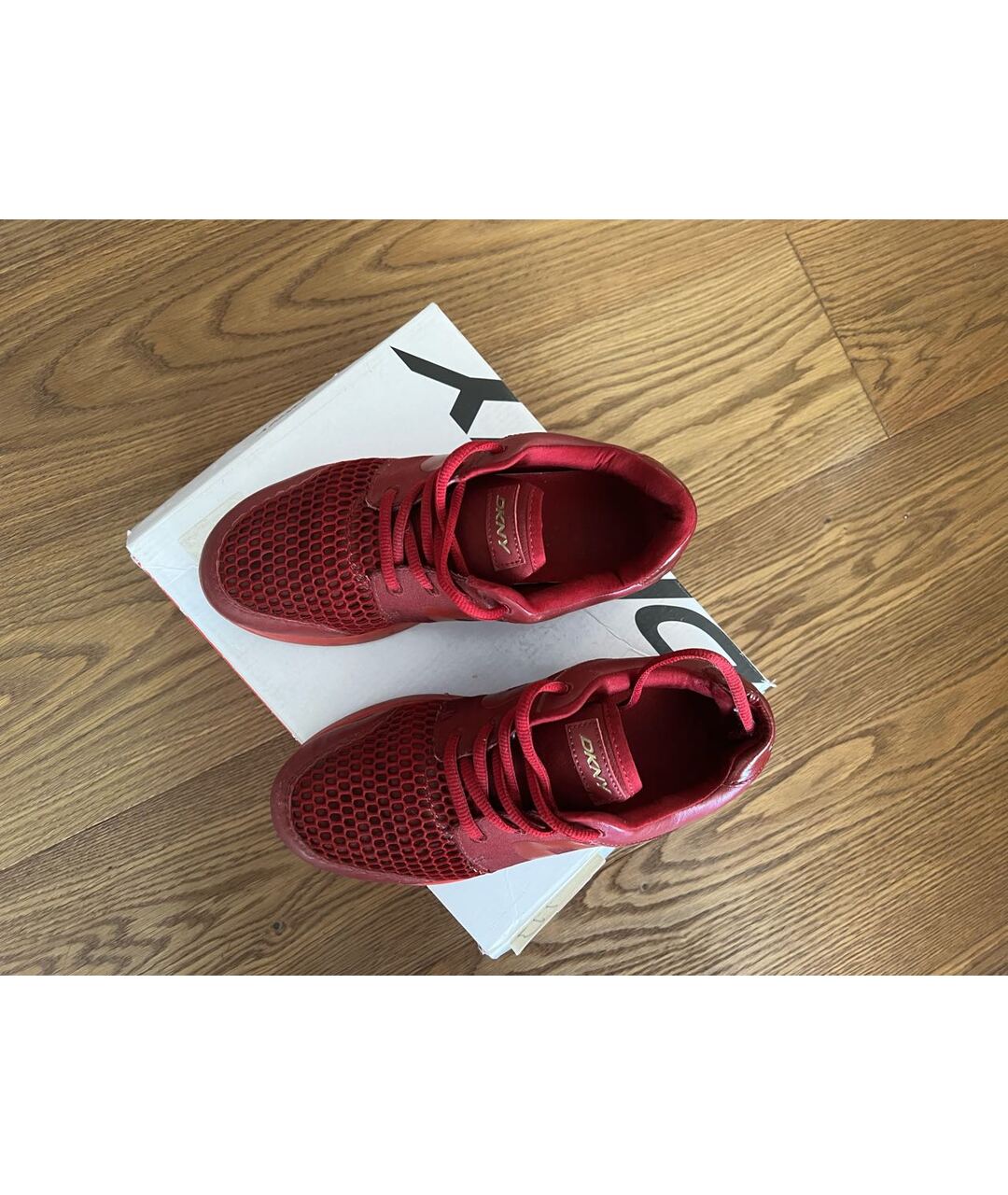 DKNY Красные текстильные кроссовки, фото 3