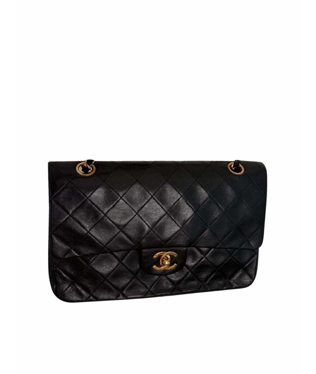 CHANEL Черная кожаная сумка с короткими ручками, фото 1