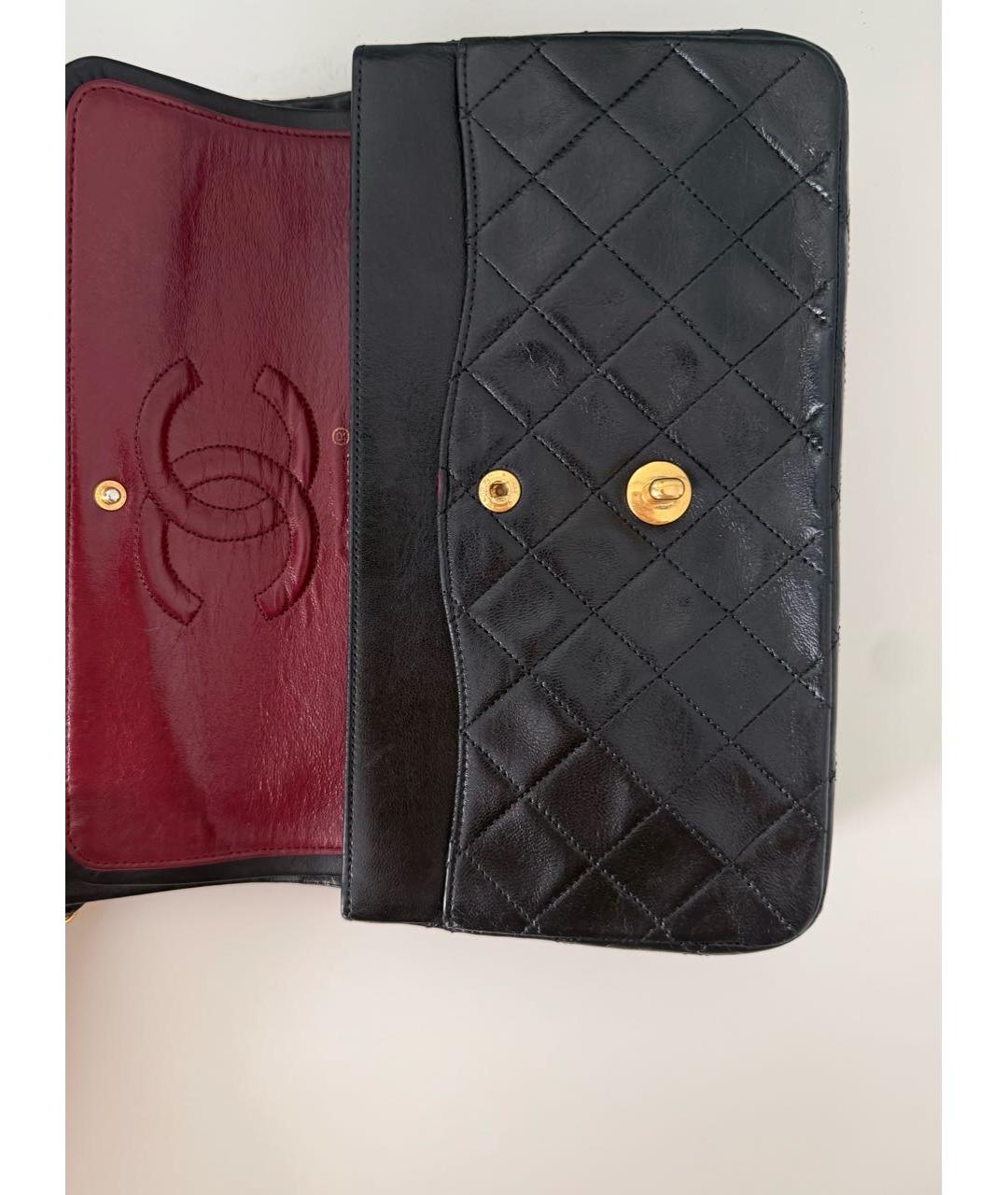 CHANEL Черная кожаная сумка с короткими ручками, фото 4