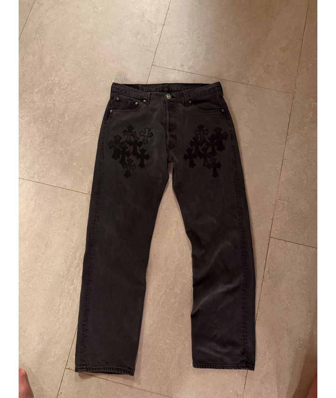 CHROME HEARTS Антрацитовые хлопковые джинсы, фото 9