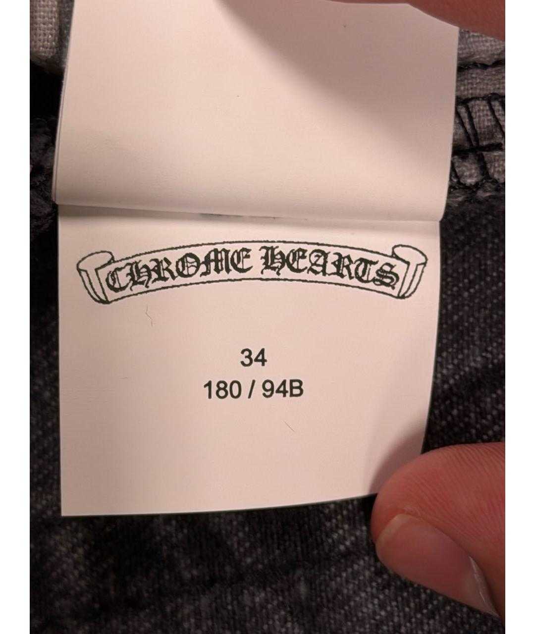 CHROME HEARTS Антрацитовые хлопковые джинсы, фото 8