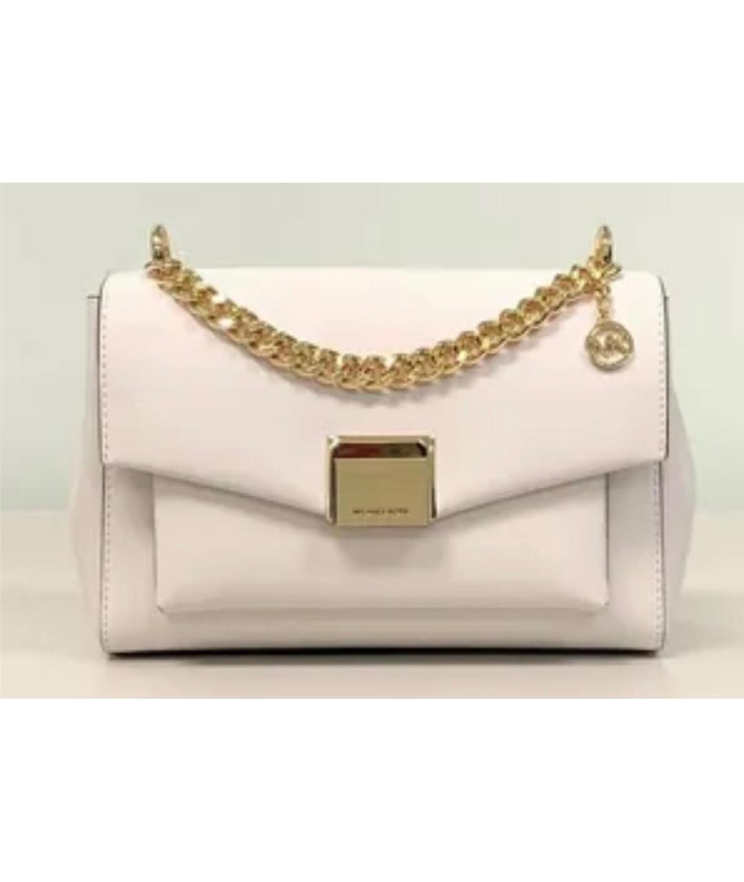 MICHAEL KORS Бежевая кожаная сумка через плечо, фото 8