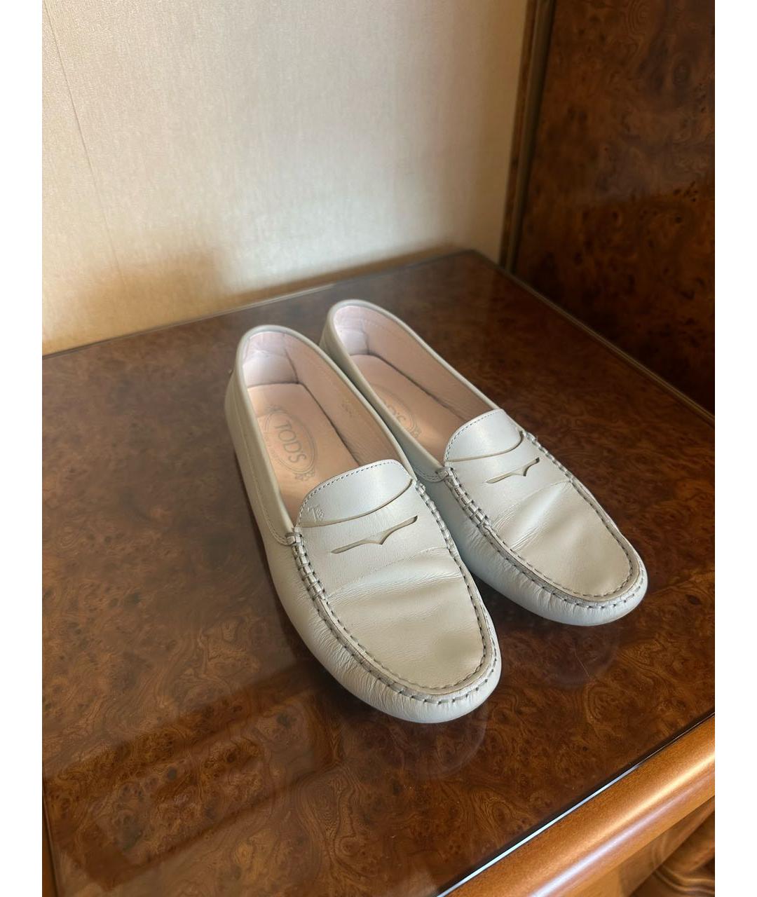 TOD'S Бирюзовые кожаные мокасины, фото 2