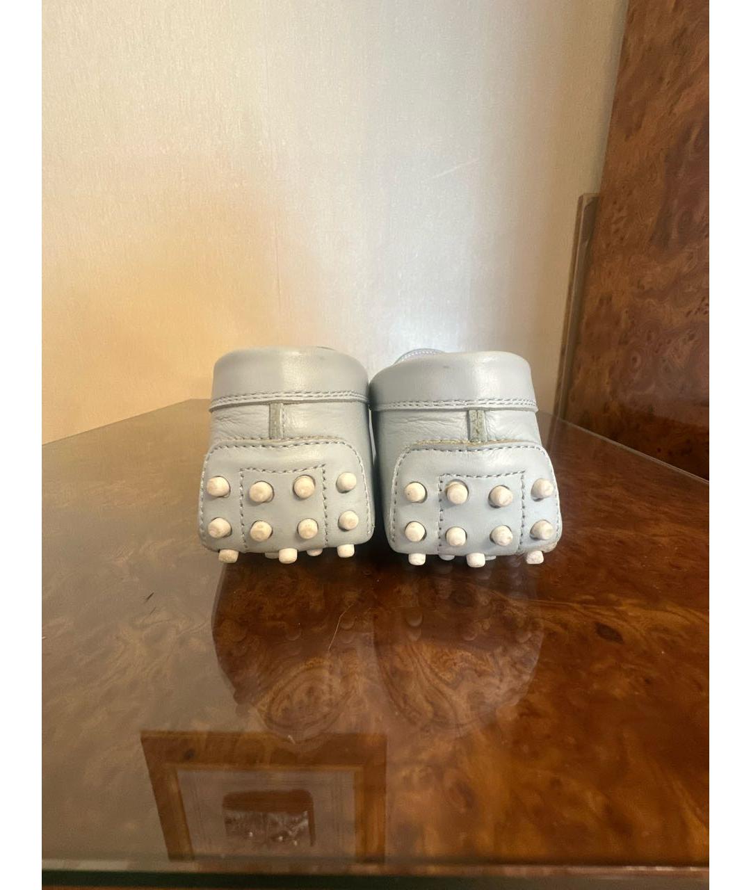 TOD'S Бирюзовые кожаные мокасины, фото 4