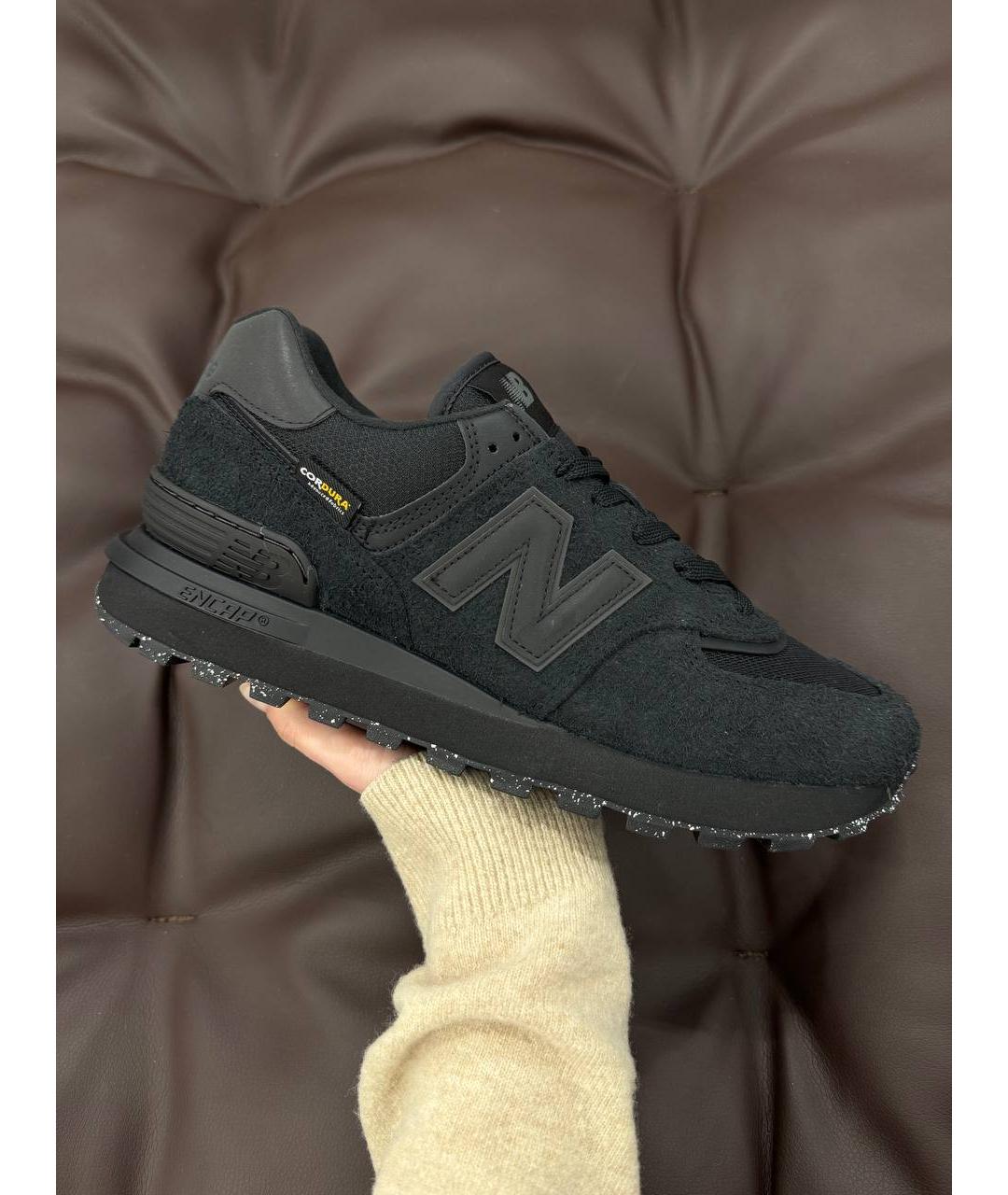 NEW BALANCE Черные замшевые низкие кроссовки / кеды, фото 3