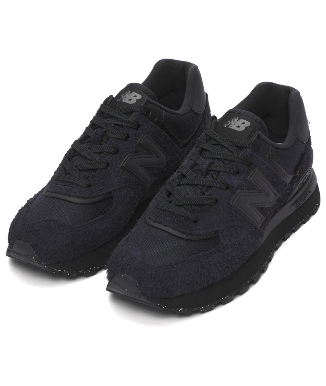 NEW BALANCE Черные замшевые низкие кроссовки / кеды, фото 2