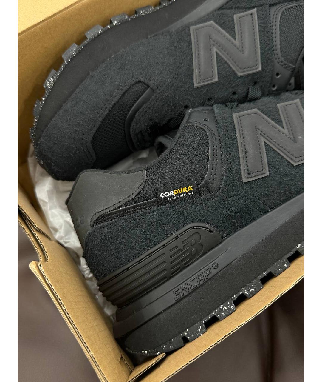 NEW BALANCE Черные замшевые низкие кроссовки / кеды, фото 7