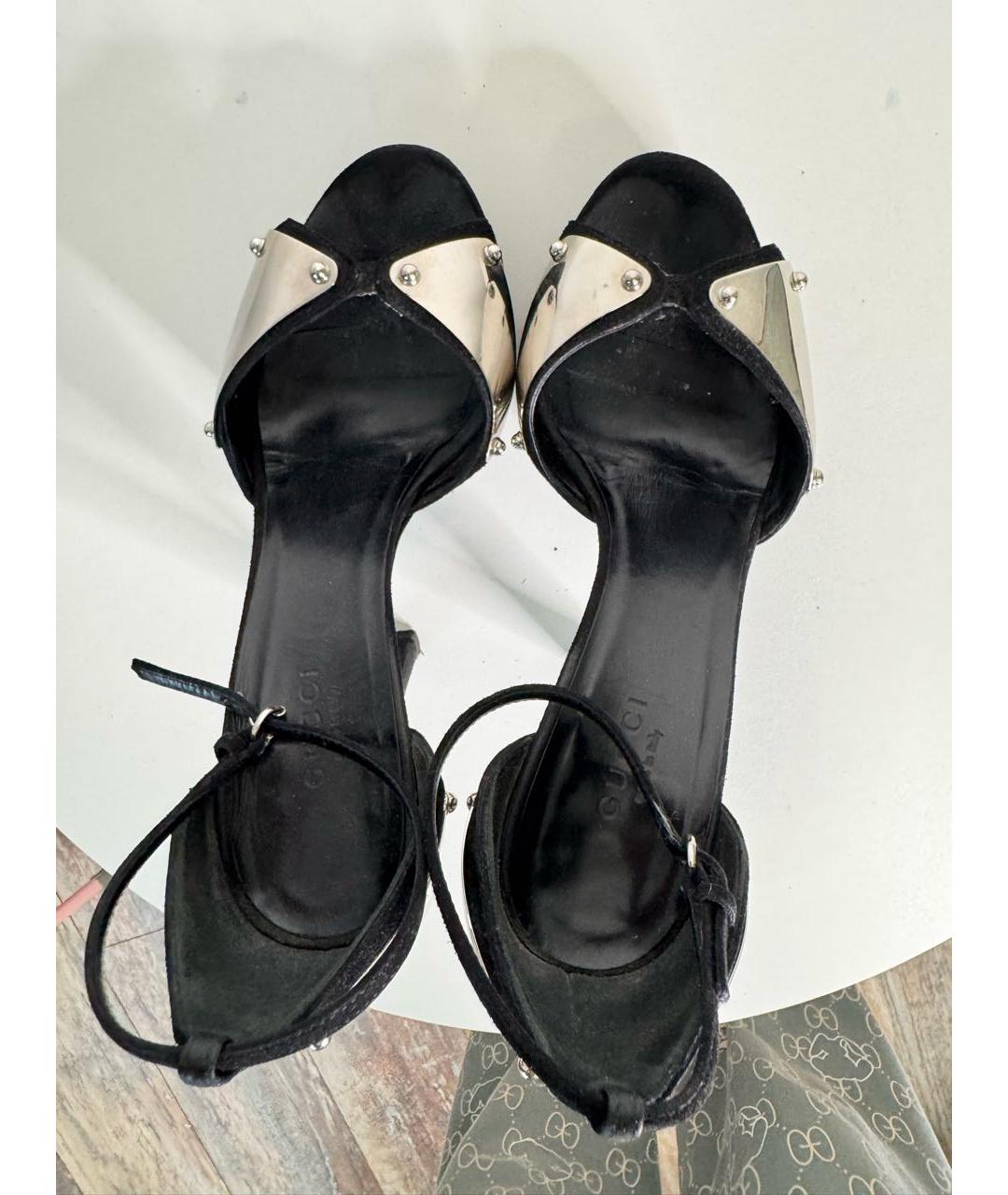 GUCCI Черные замшевые туфли, фото 3