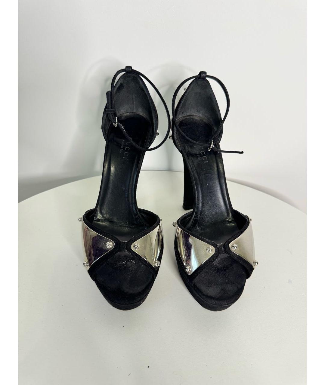 GUCCI Черные замшевые туфли, фото 2