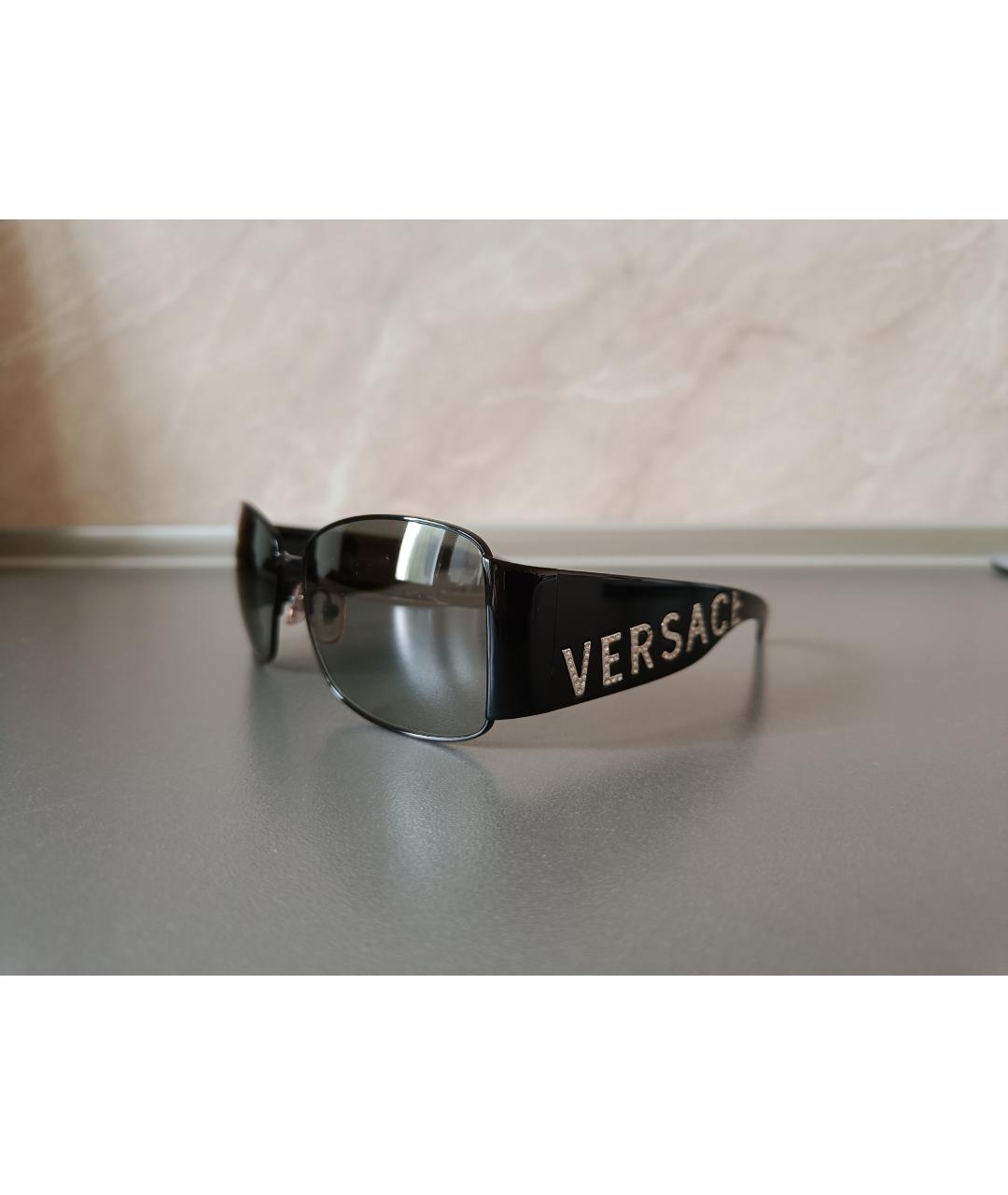 VERSACE Черные пластиковые солнцезащитные очки, фото 5