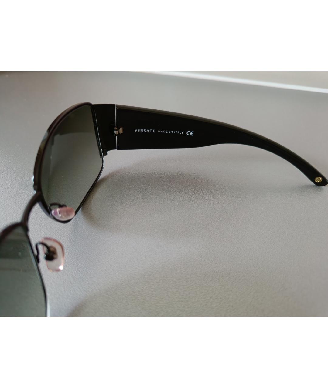 VERSACE Черные пластиковые солнцезащитные очки, фото 7