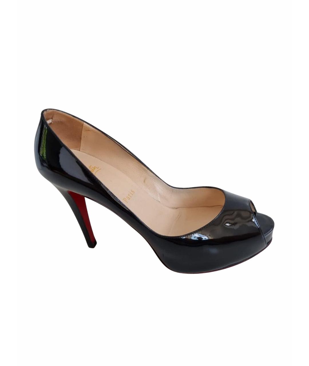 CHRISTIAN LOUBOUTIN Черные туфли из лакированной кожи, фото 1