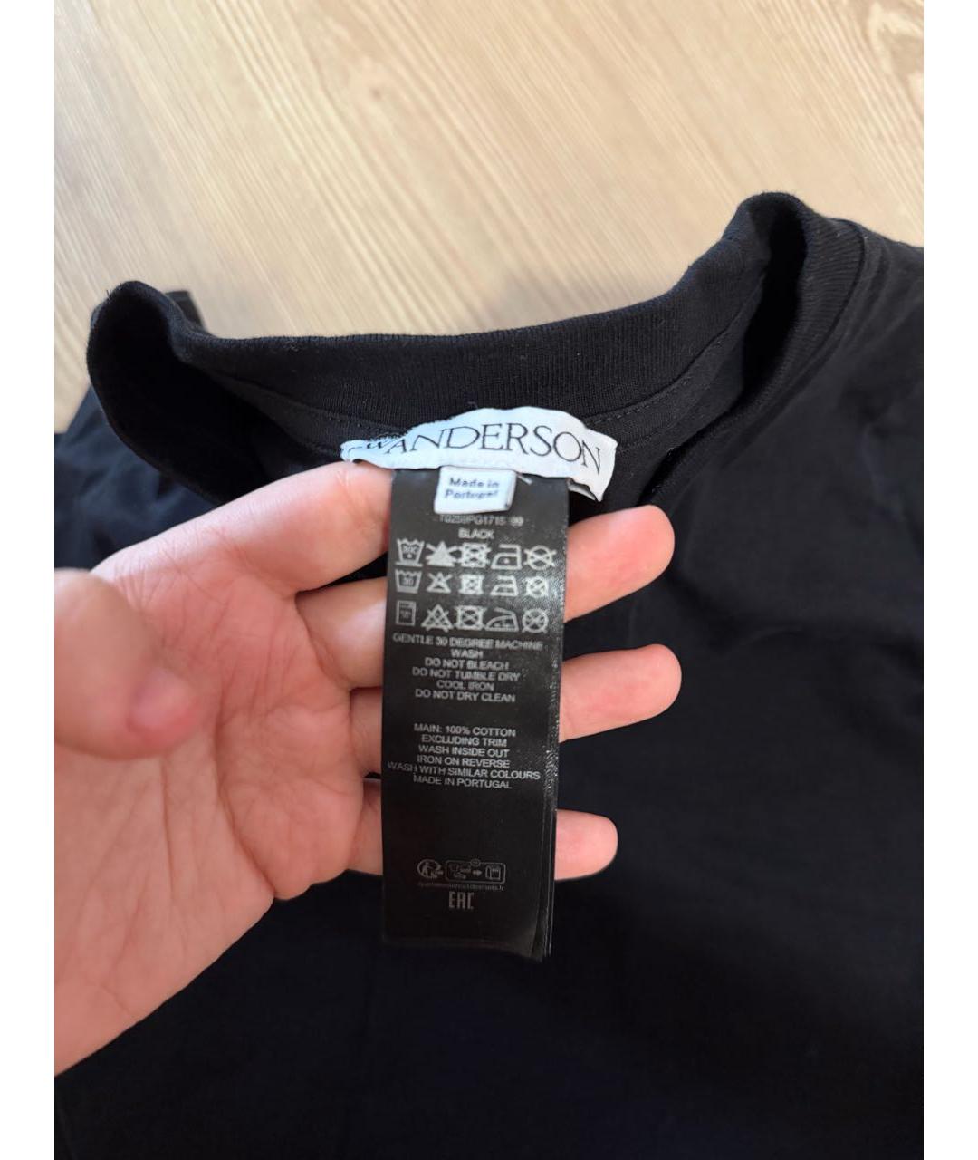 J.W.ANDERSON Черная хлопковая футболка, фото 4