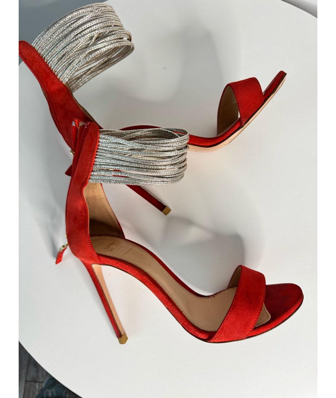 Louise Michail Коралловые замшевые босоножки, фото 5