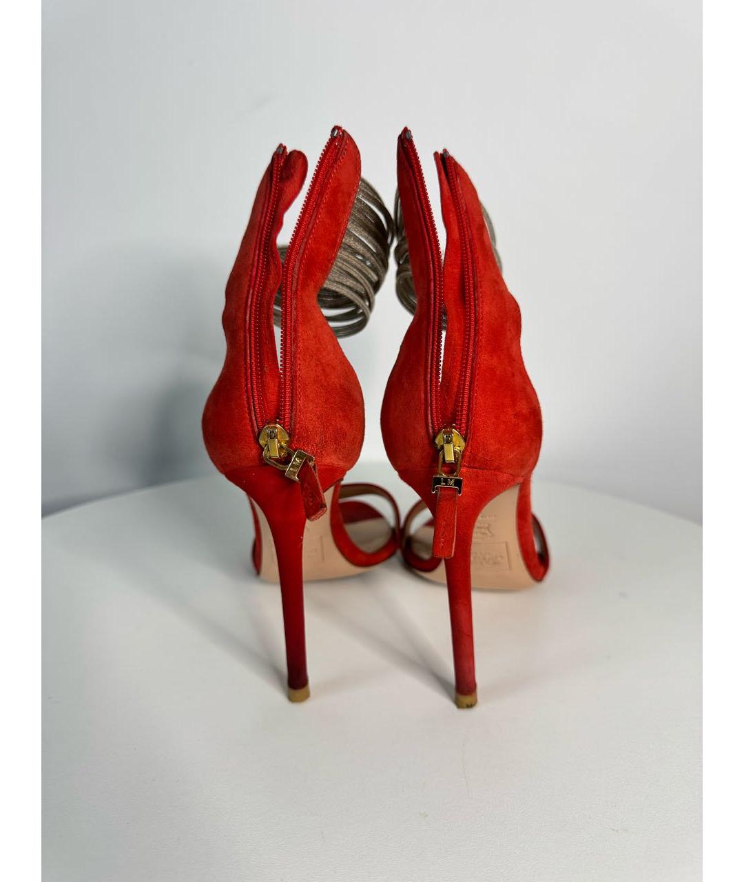 Louise Michail Коралловые замшевые босоножки, фото 4