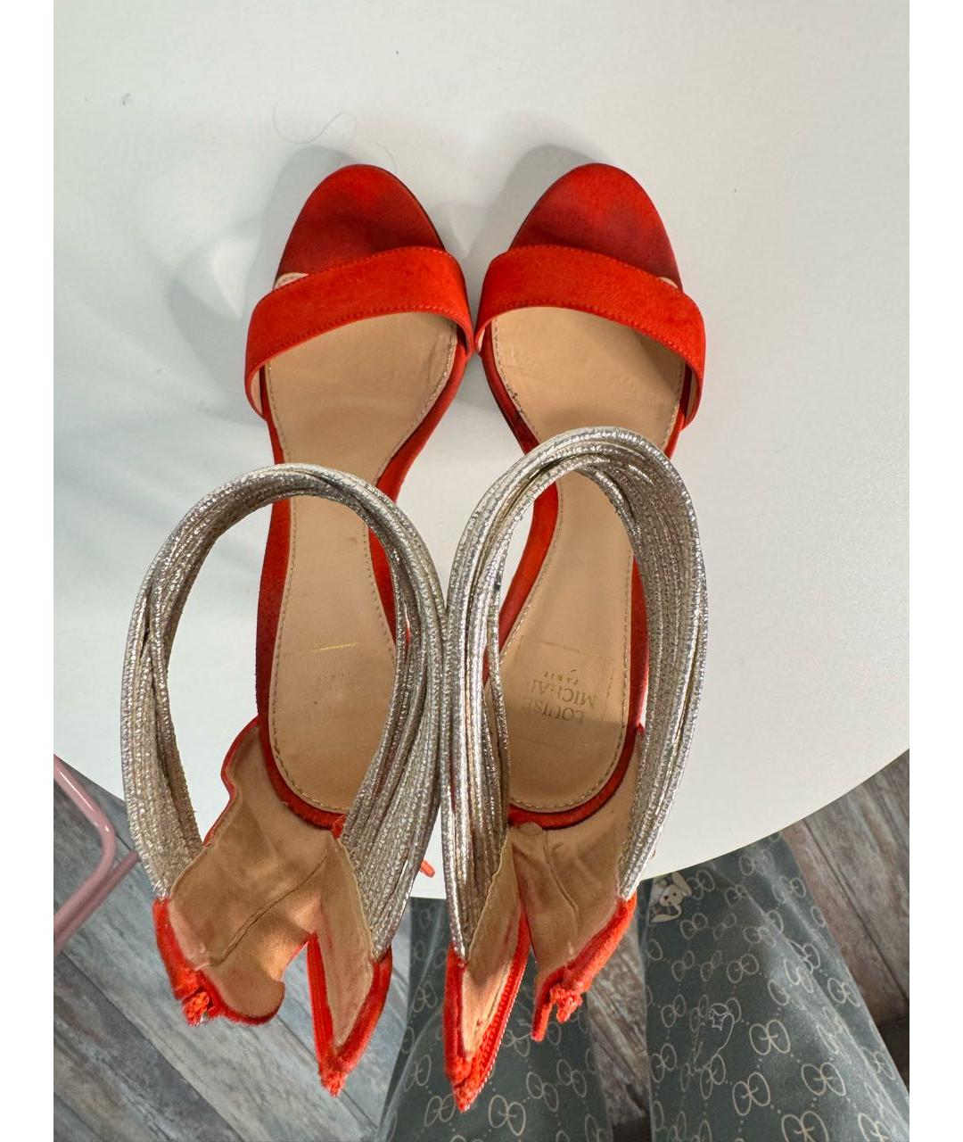 Louise Michail Коралловые замшевые босоножки, фото 3