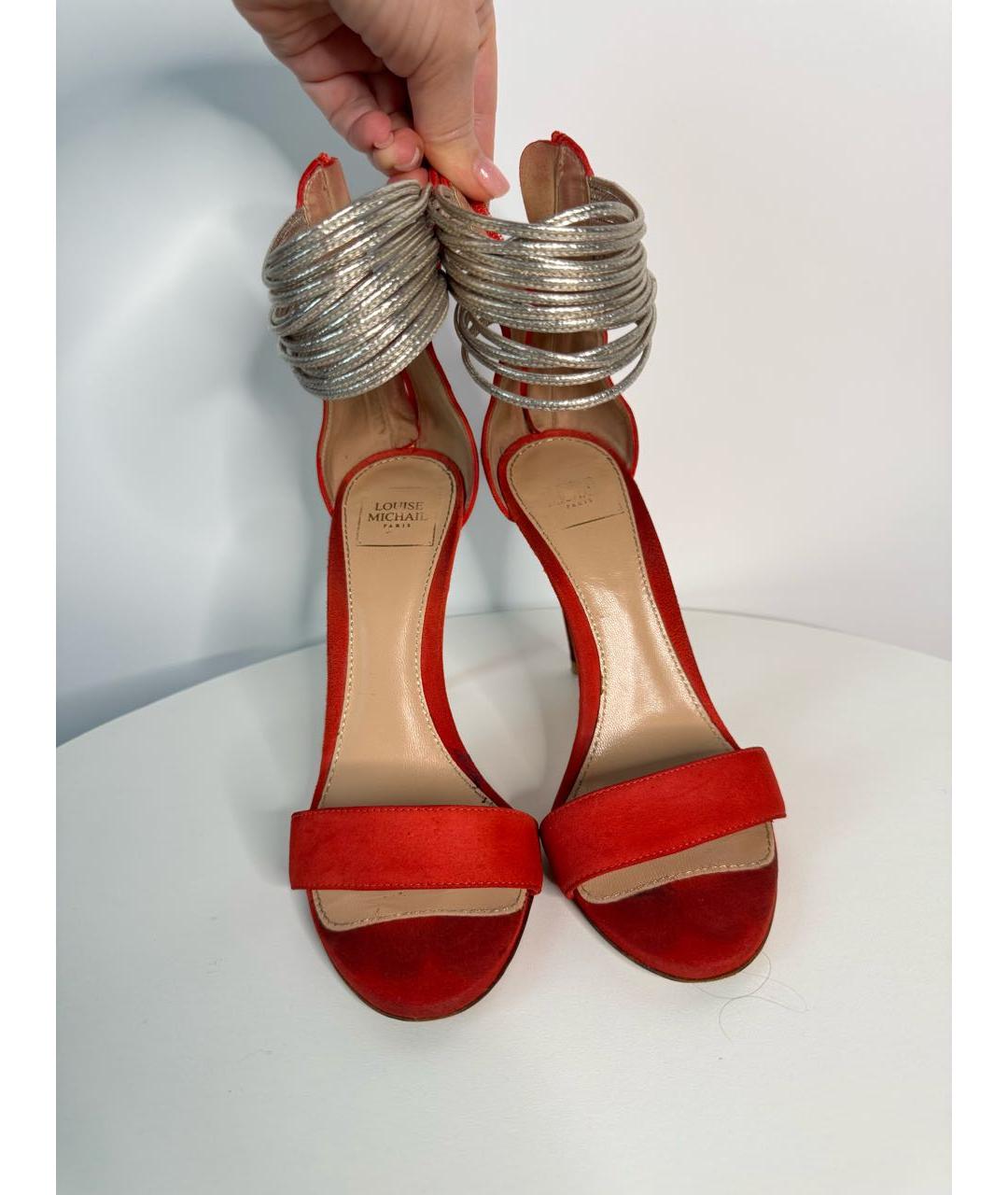 Louise Michail Коралловые замшевые босоножки, фото 2