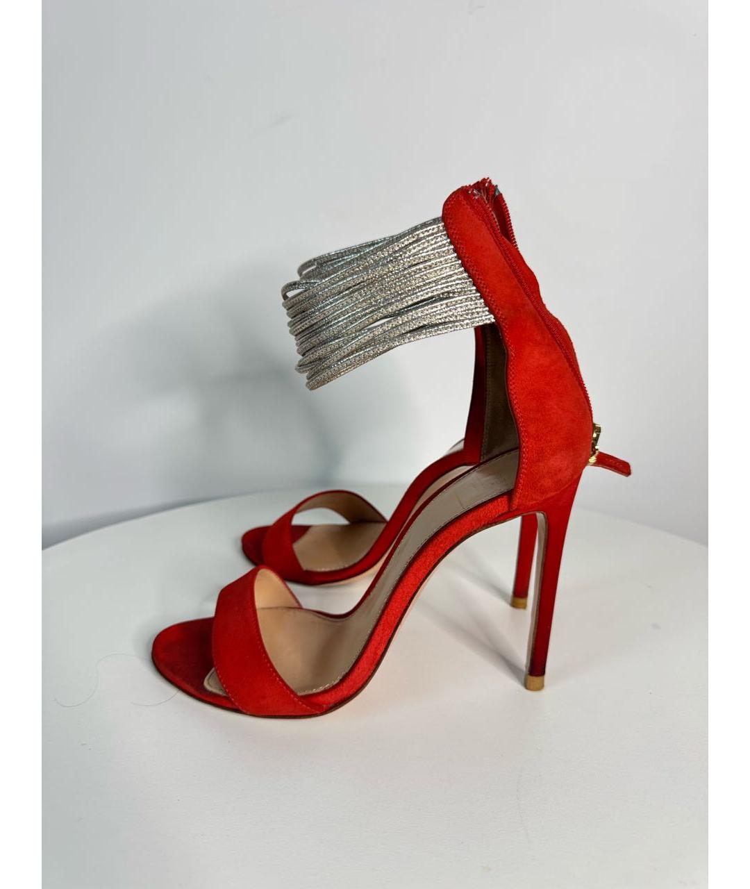 Louise Michail Коралловые замшевые босоножки, фото 7