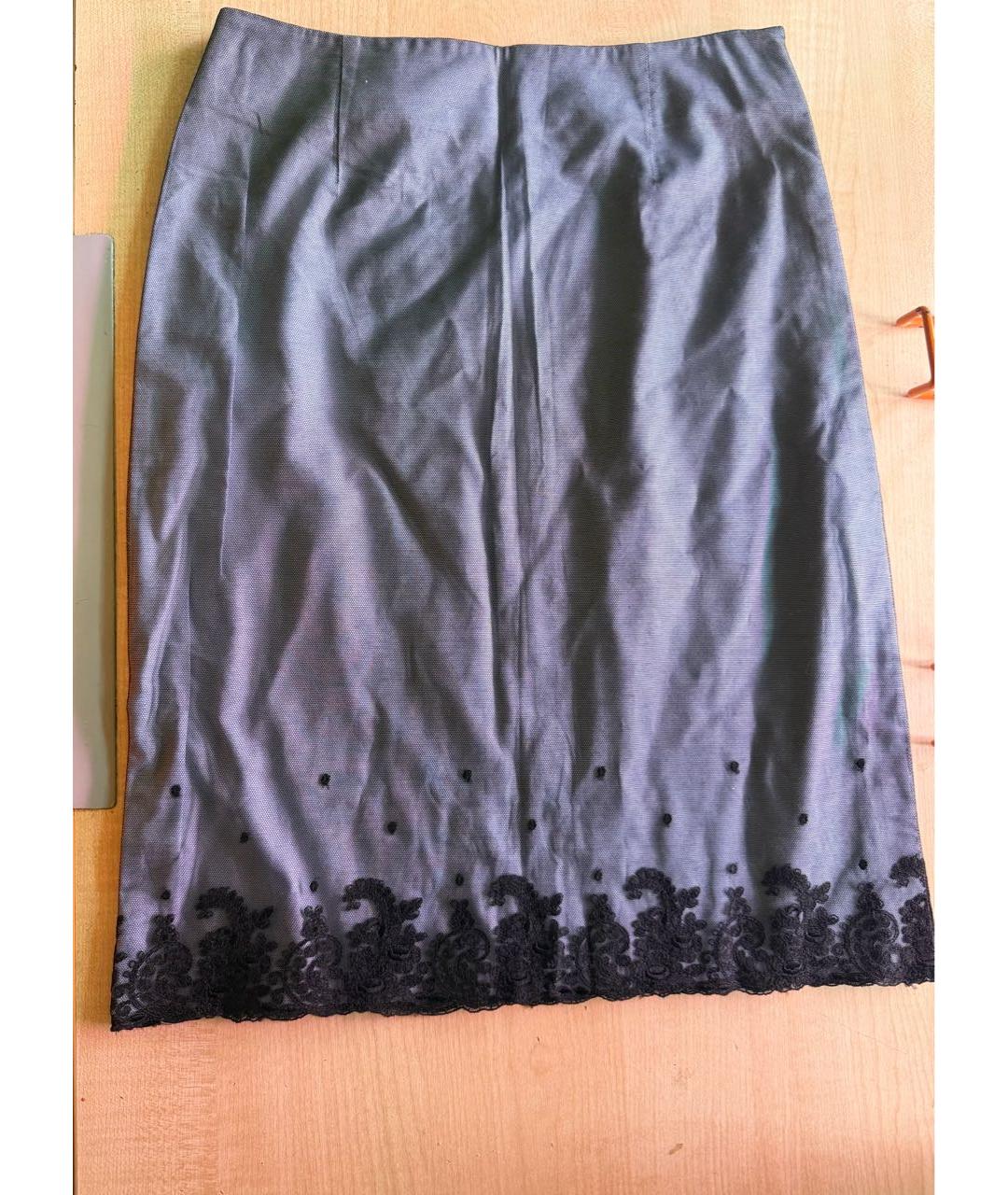 MOSCHINO Синяя хлопковая юбка макси, фото 2