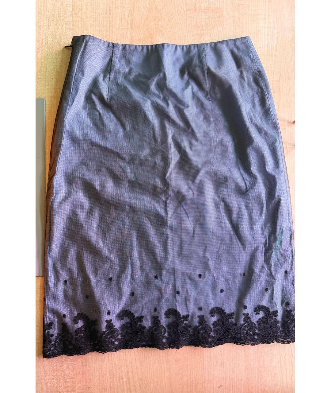 MOSCHINO Синяя хлопковая юбка макси, фото 4