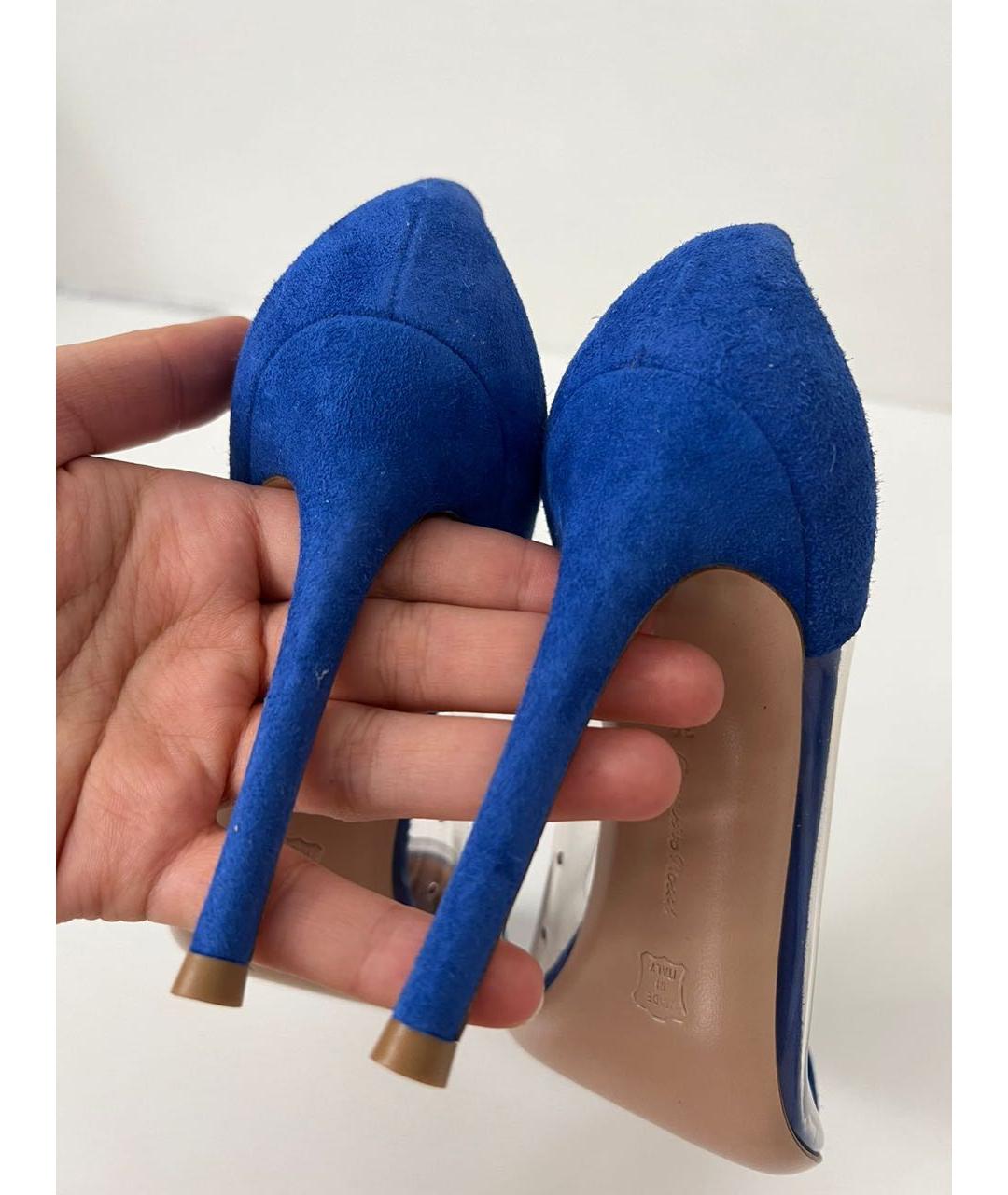 GIANVITO ROSSI Синие замшевые туфли, фото 8