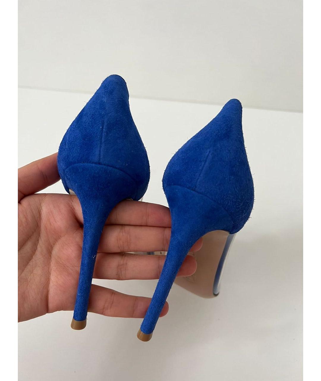 GIANVITO ROSSI Синие замшевые туфли, фото 4