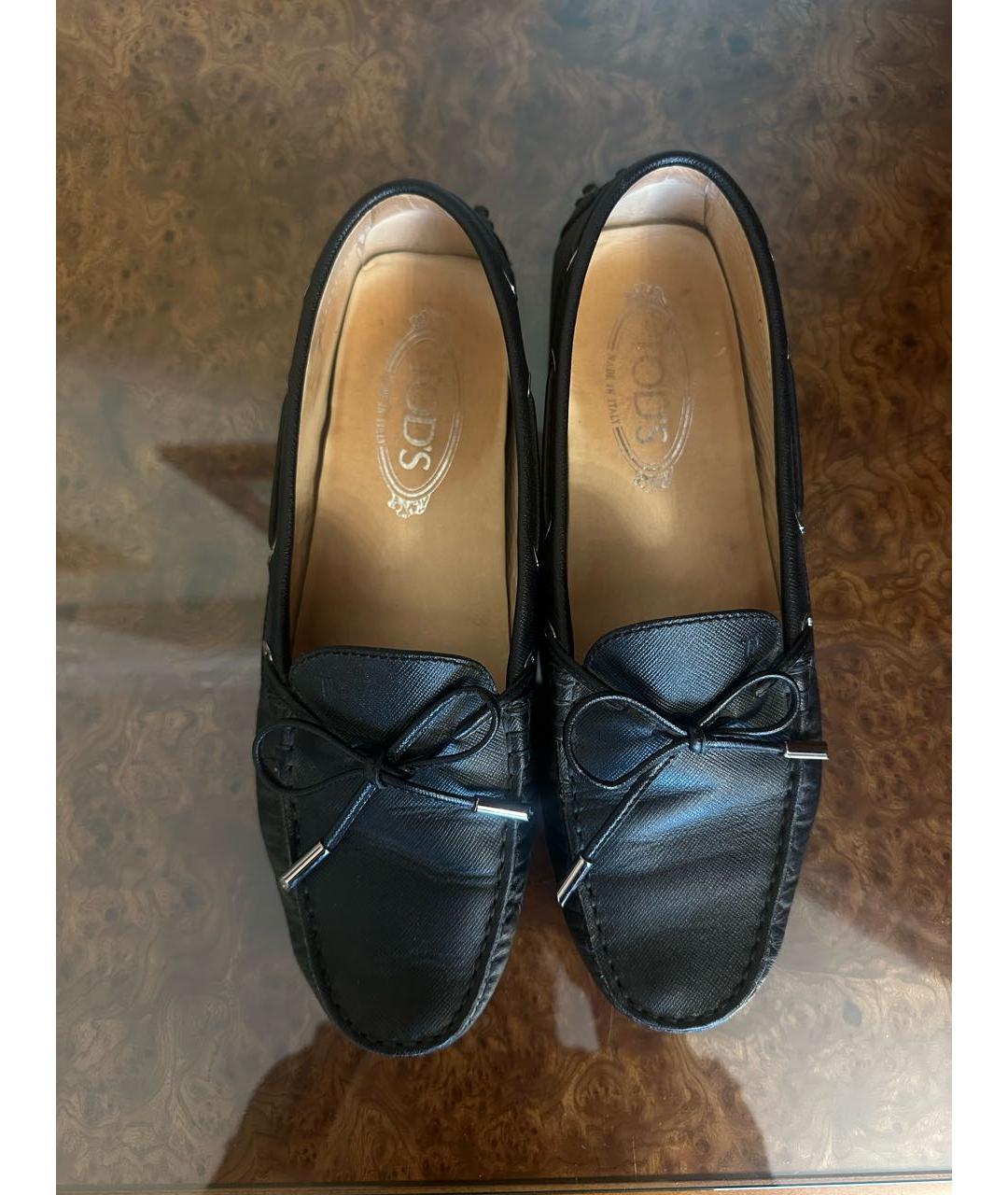 TOD'S Черные кожаные мокасины, фото 3